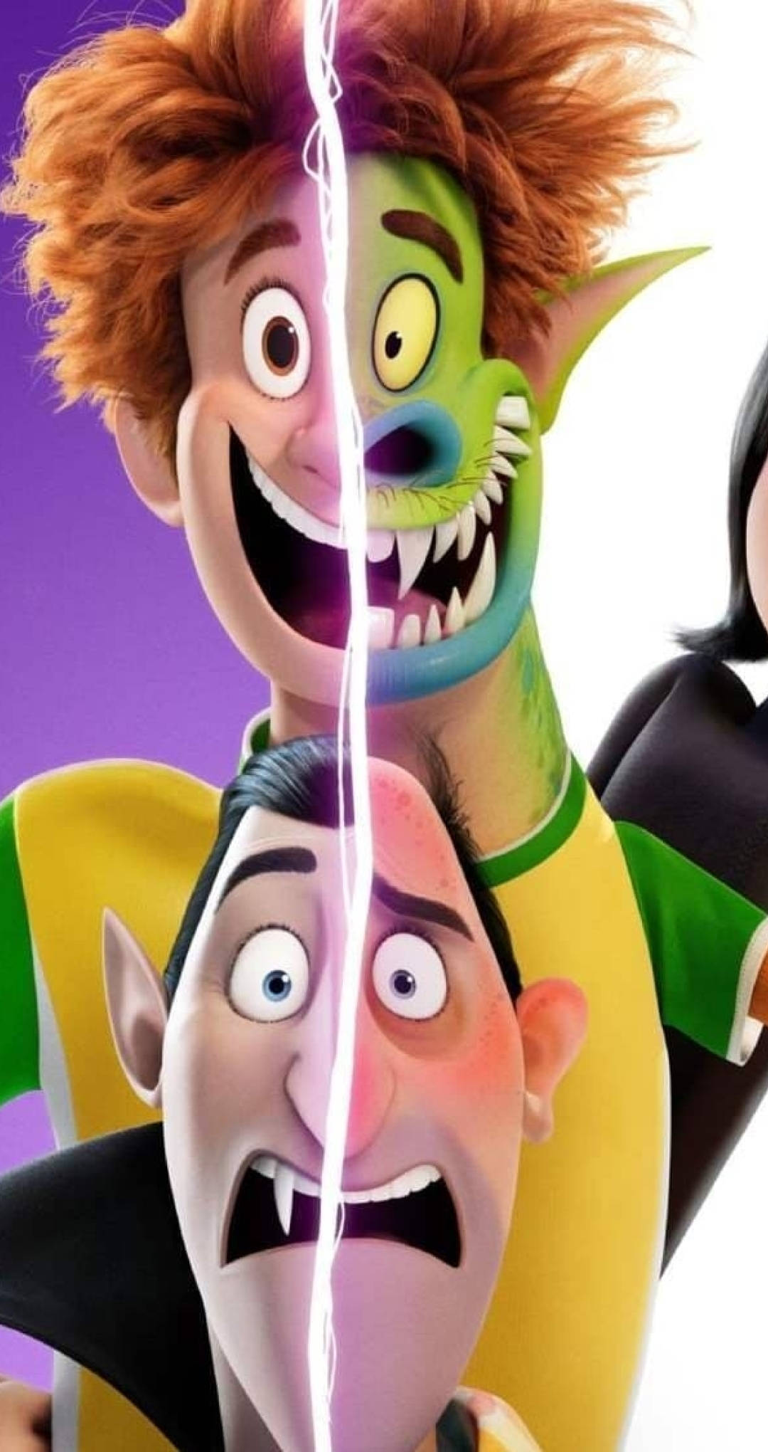 Hotel Transylvania, half transformation, cartoon character, Full HD Phone Wallpaper