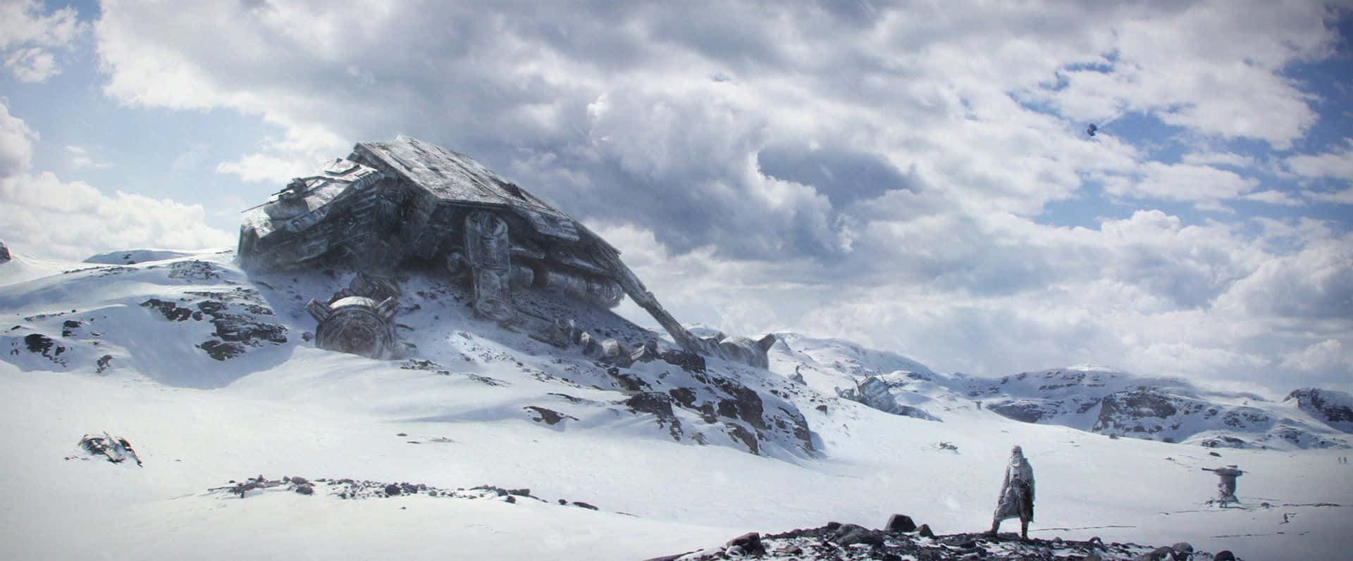 Hoth, snow-capped mountain, snowy plain, Full HD Desktop Wallpaper