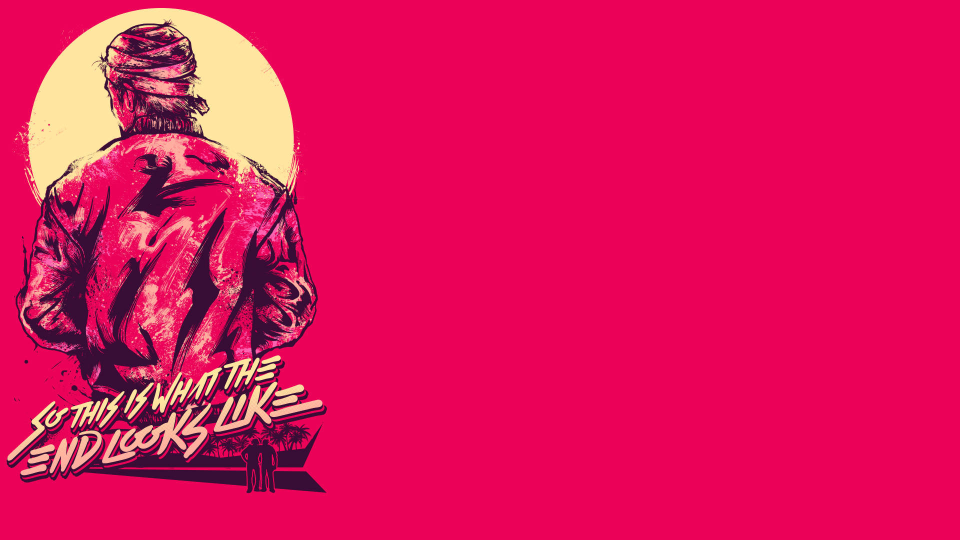 Hotline Miami, neon pink, red jacket, Full HD Desktop Wallpaper