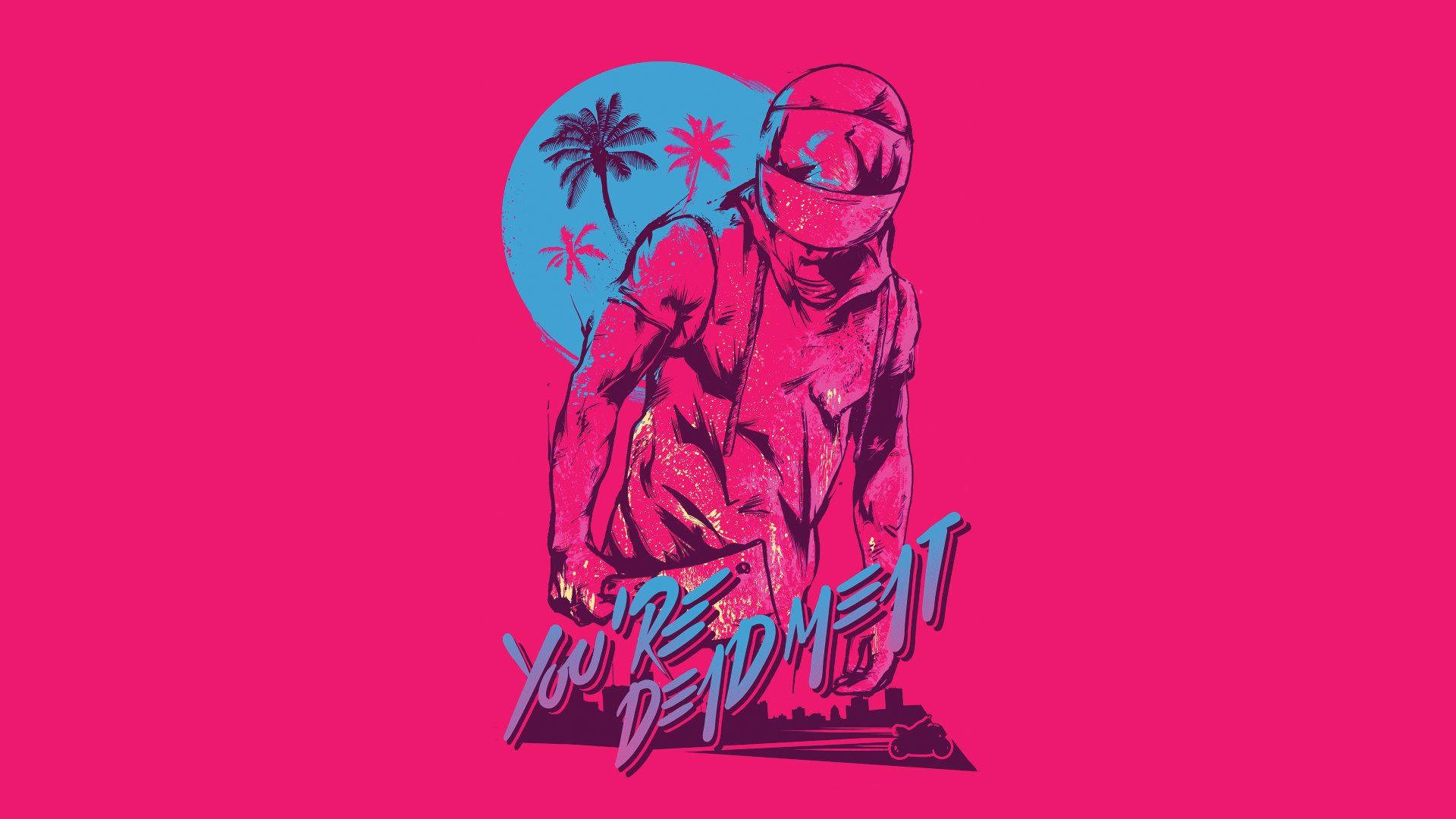 Hotline Miami, biker, pink, Full HD Desktop Wallpaper