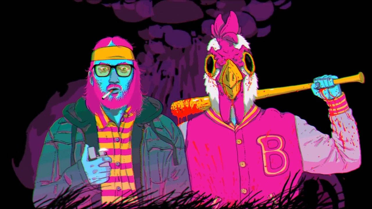 Hotline Miami, pink beard, pink jersey, HD Desktop Wallpaper