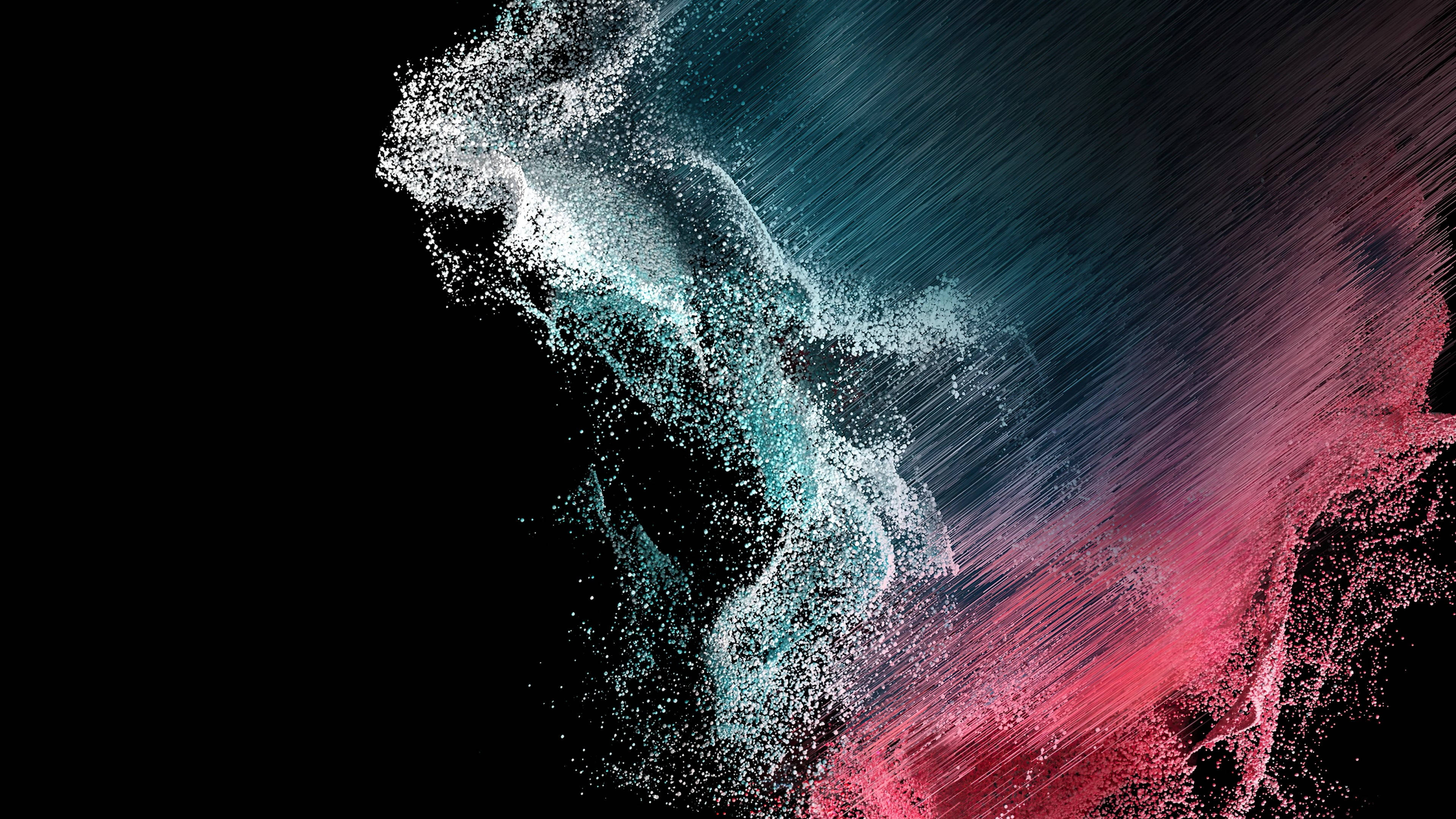 blue, peach, abstract, 4K Desktop Wallpaper