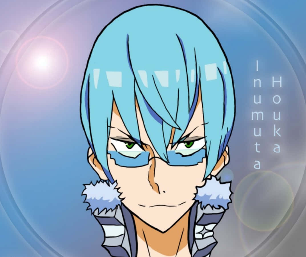 Houka Inumuta, icy blue hair, green eyes, SD Desktop Wallpaper