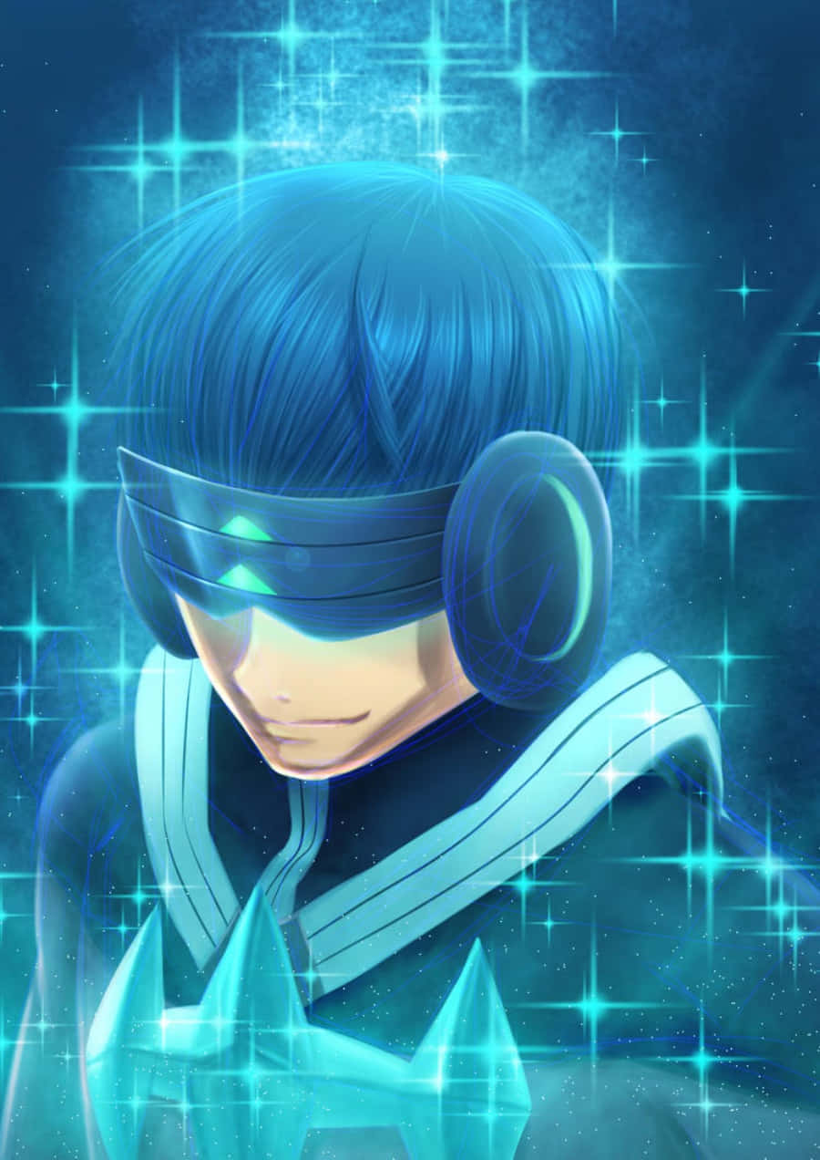 Houka Inumuta, blue-haired, glowing headphones, SD Phone Wallpaper