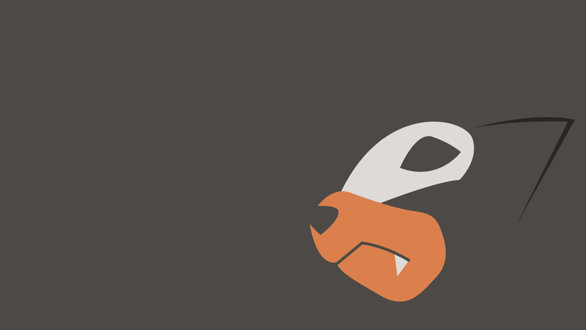 Houndour, orange, white, Full HD Desktop Wallpaper