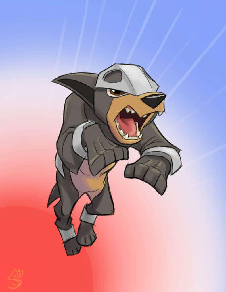 Houndour, red and blue gradient sky, helmet, SD Phone Wallpaper