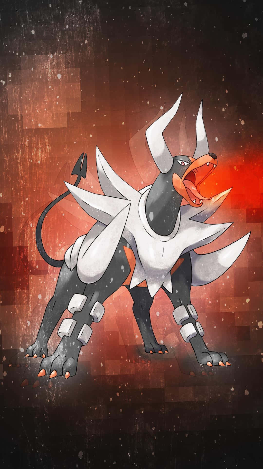 Houndour, enchanted forest, fiery orange, Full HD Phone Wallpaper
