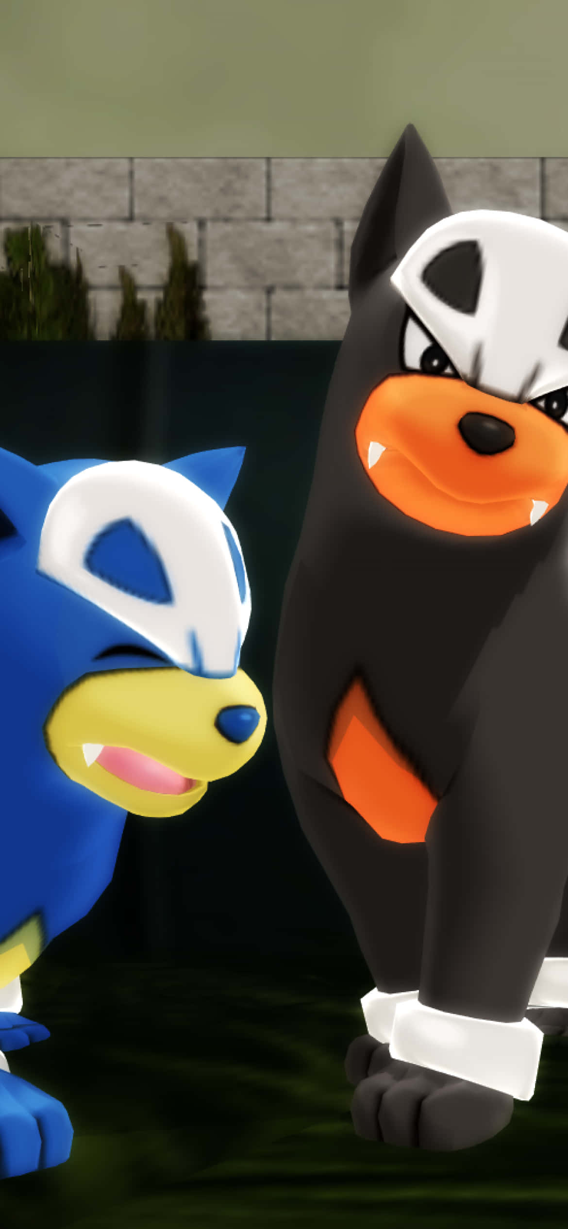 Houndour, shiny Houndour, blue, Full HD Phone Wallpaper