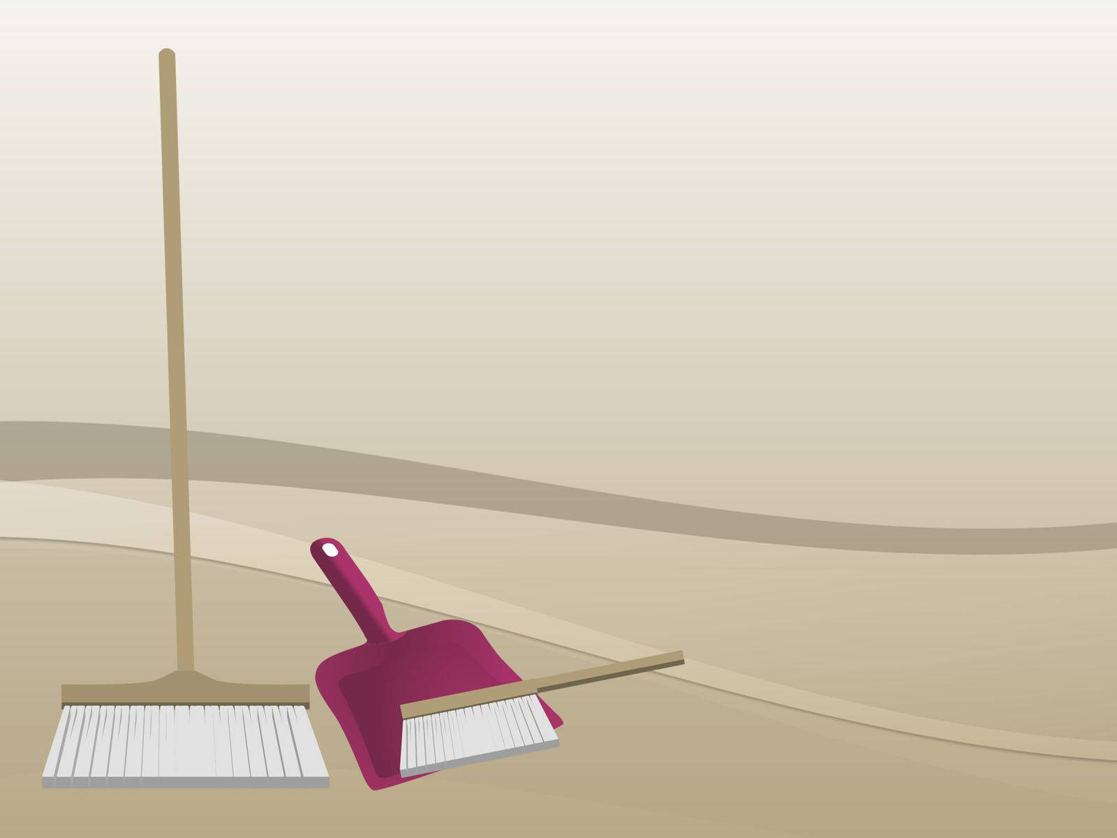 housekeeper, broom, pink dustpan, HD Desktop Wallpaper