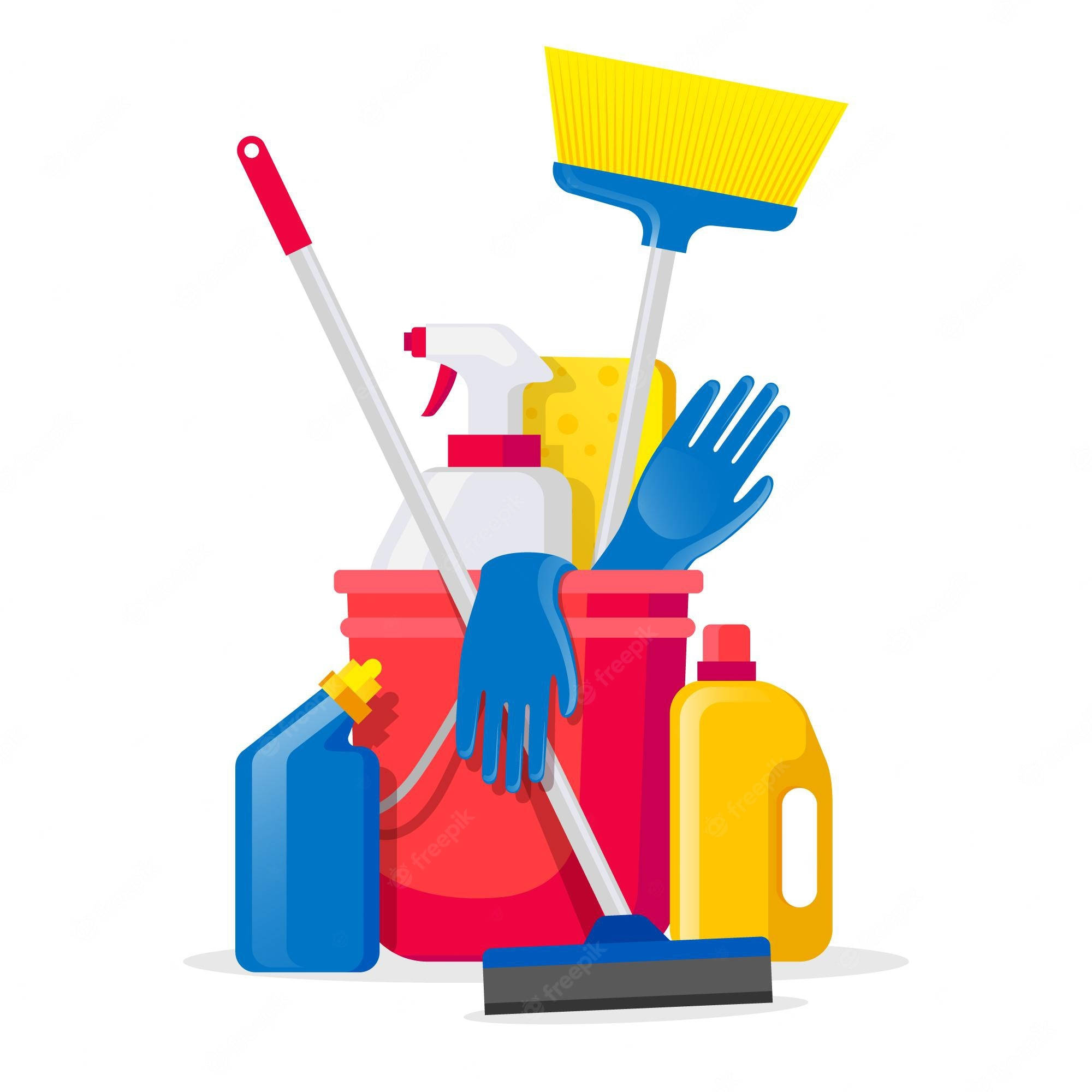 housekeeper, broom, sponge, Full HD Desktop Wallpaper