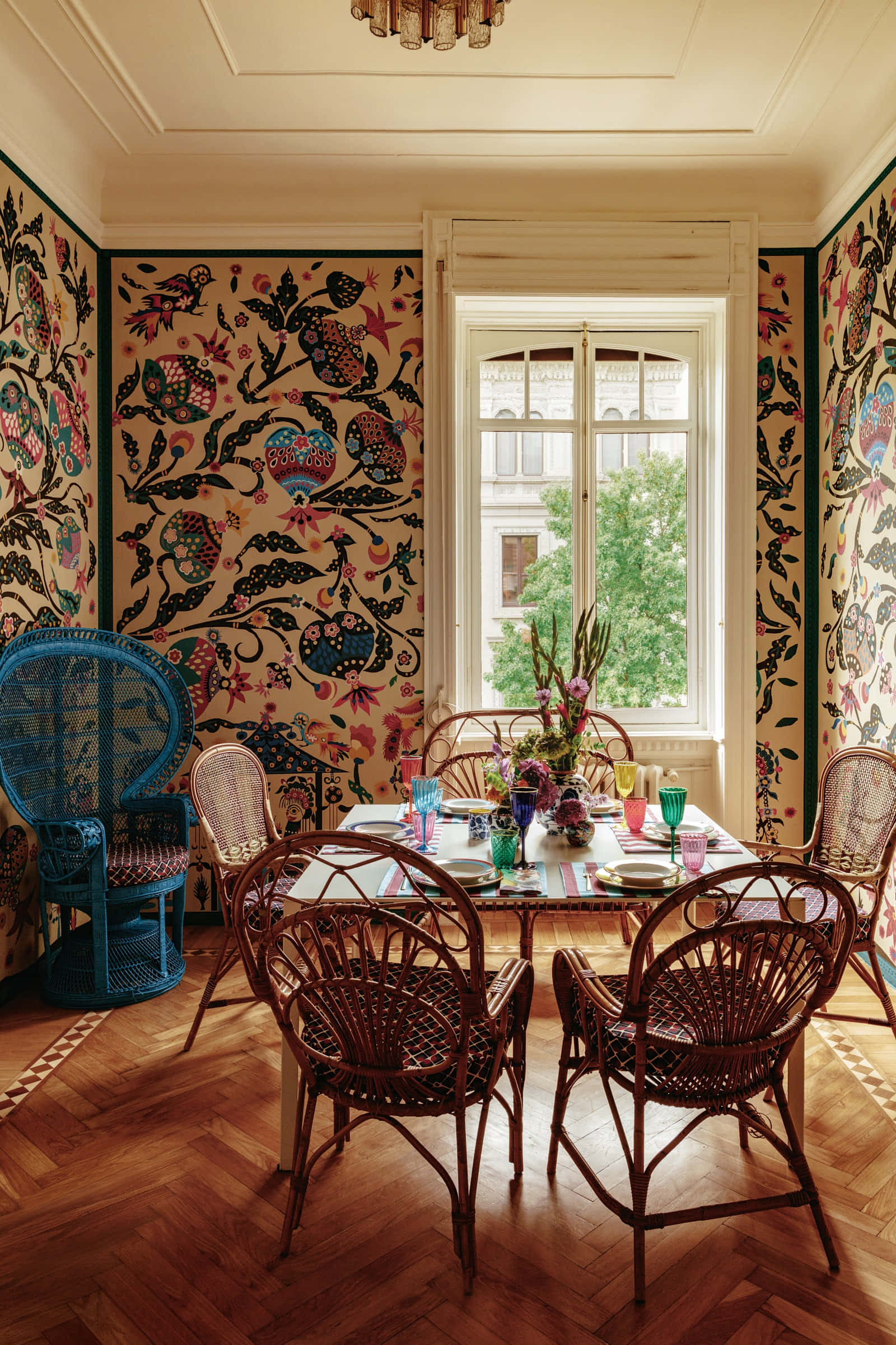fancy dining area house interior, elegant dining room, modern household, Full HD Phone Wallpaper