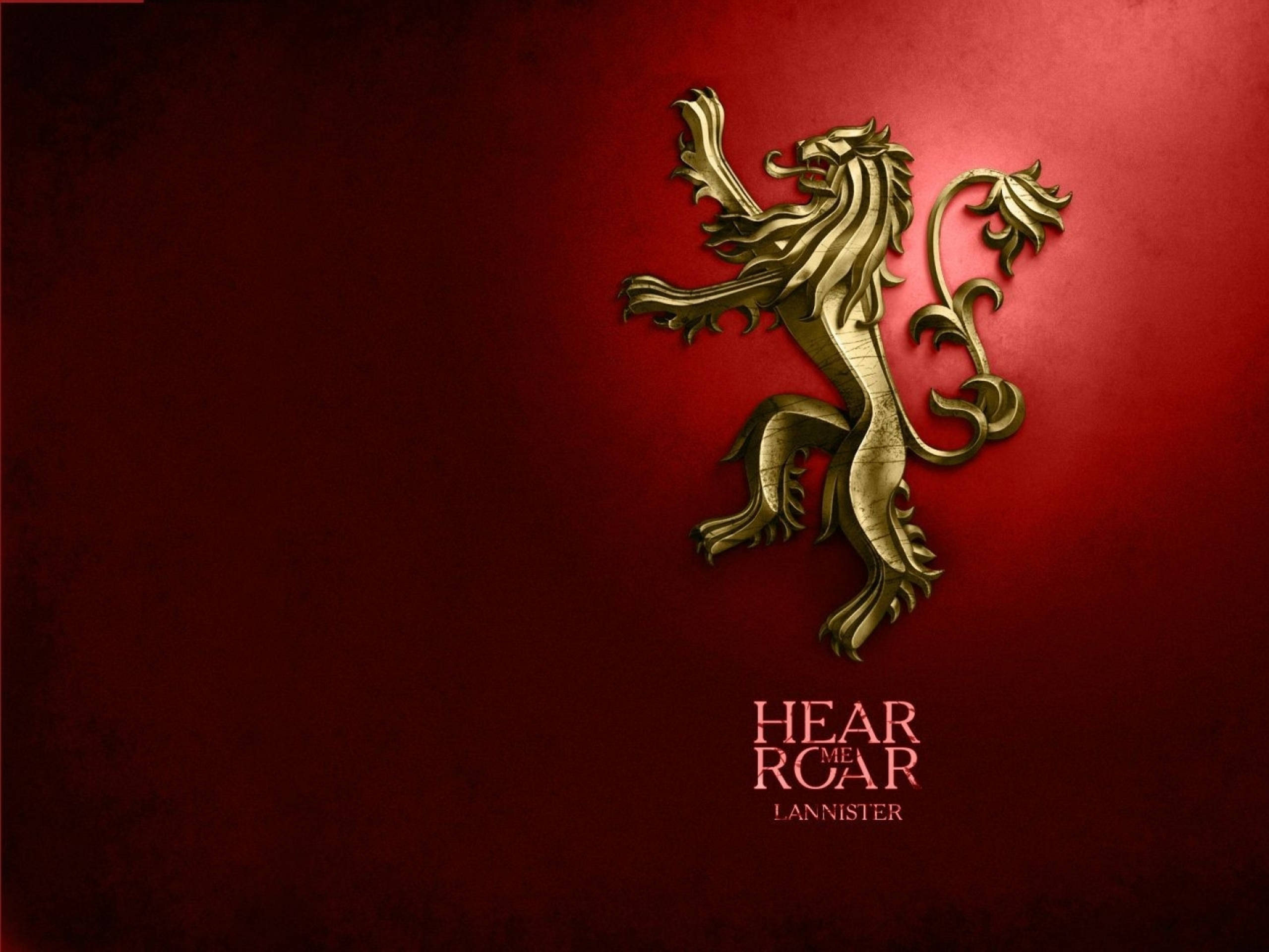 House Lannister, golden crowned lion rampant, crimson background, Full HD Desktop Wallpaper