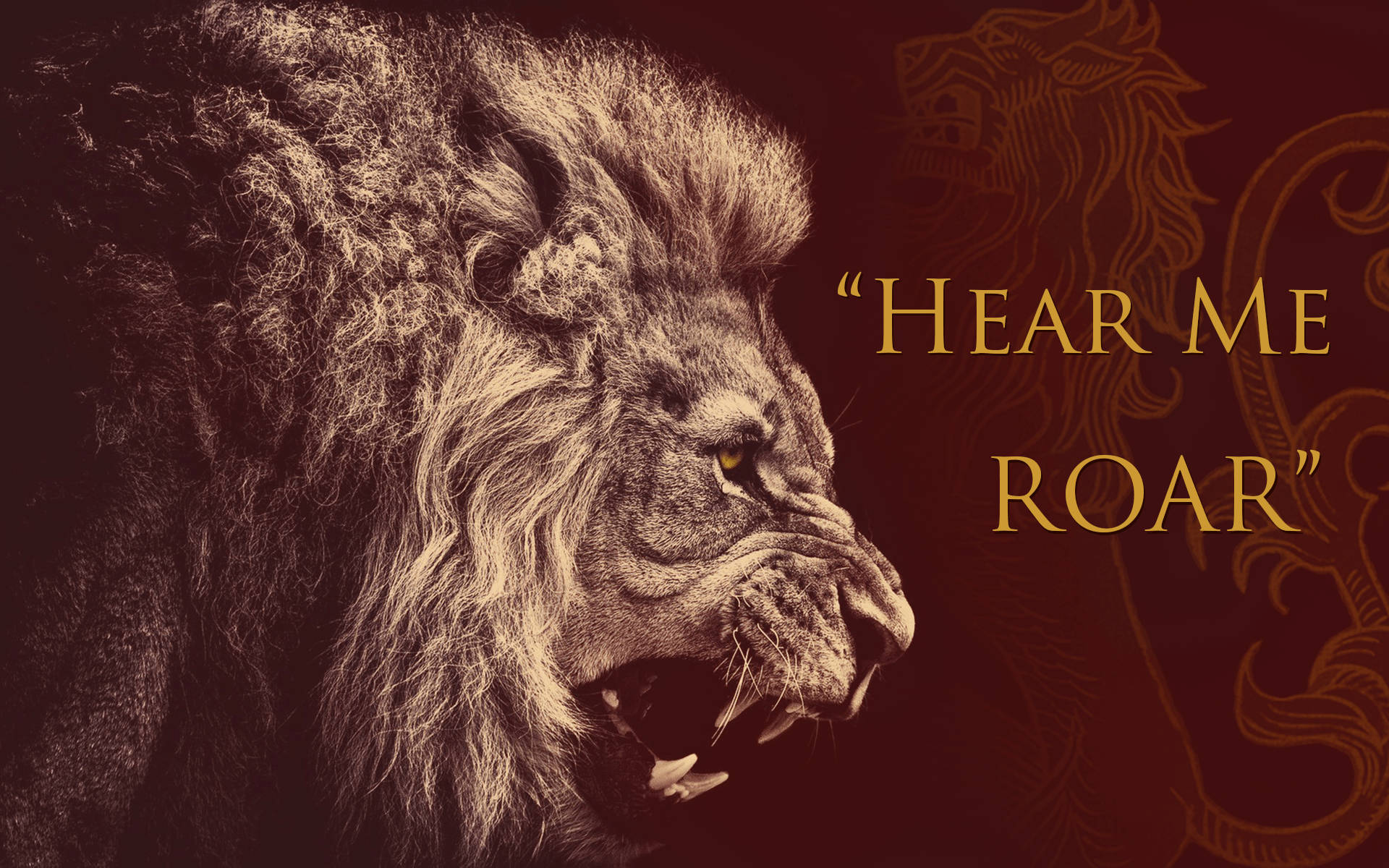 House Lannister, lion, deep red backdrop, Full HD Desktop Wallpaper