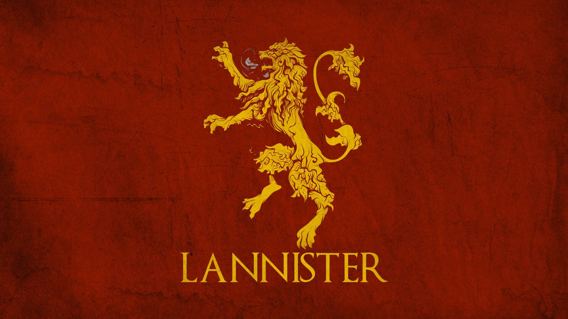 House Lannister, golden rampant lion emblem, LANNISTER, Full HD Desktop Wallpaper