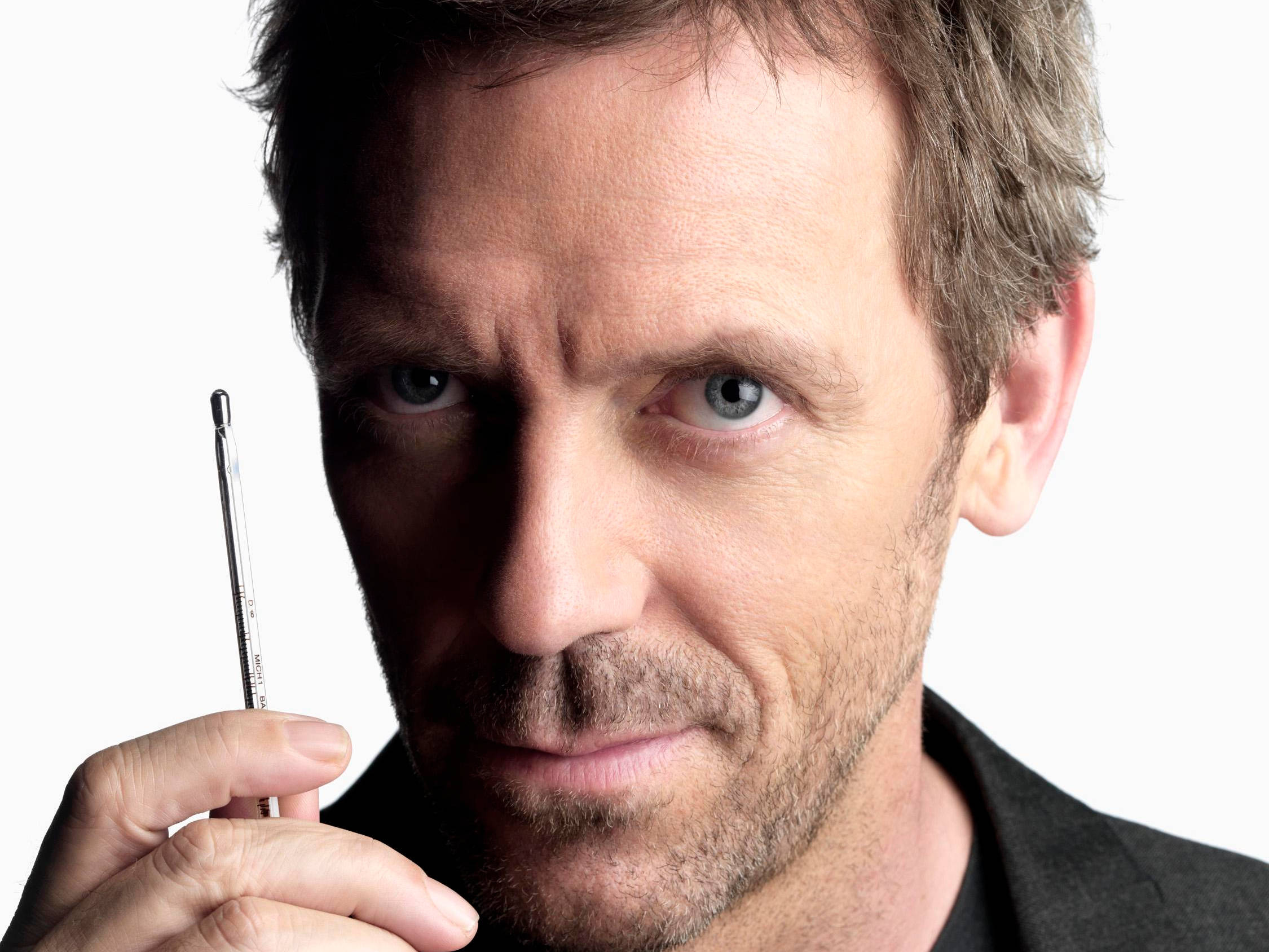 House MD, thermometer, intense blue eyes, Full HD Desktop Wallpaper