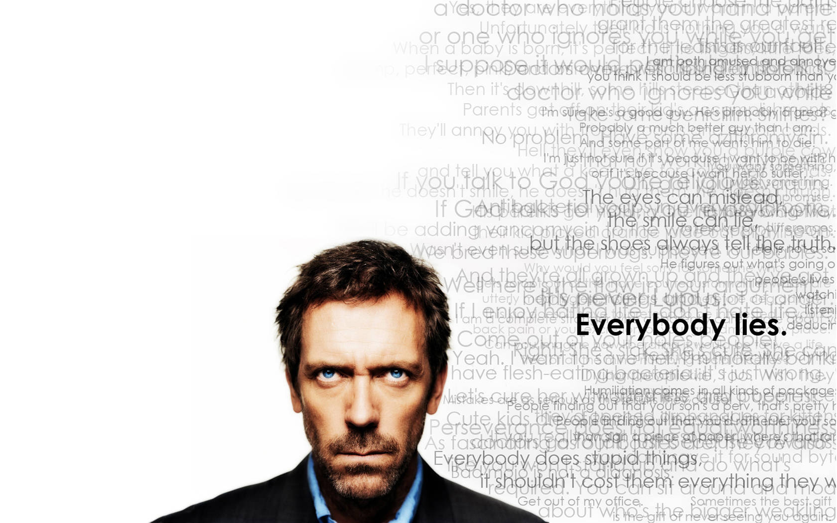 House MD, intense blue eyes, serious expression, HD Desktop Wallpaper