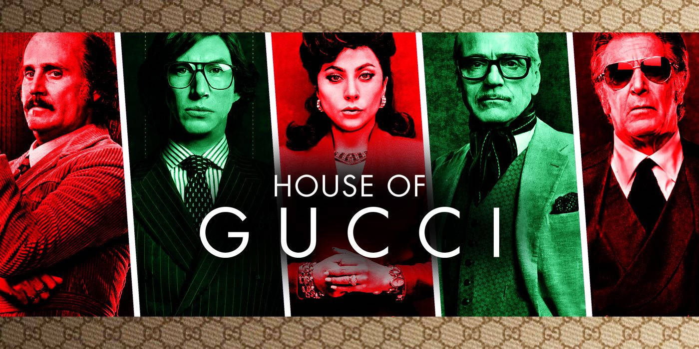 House Of Gucci, red and green tones, Gucci monogram background, HD Desktop Wallpaper