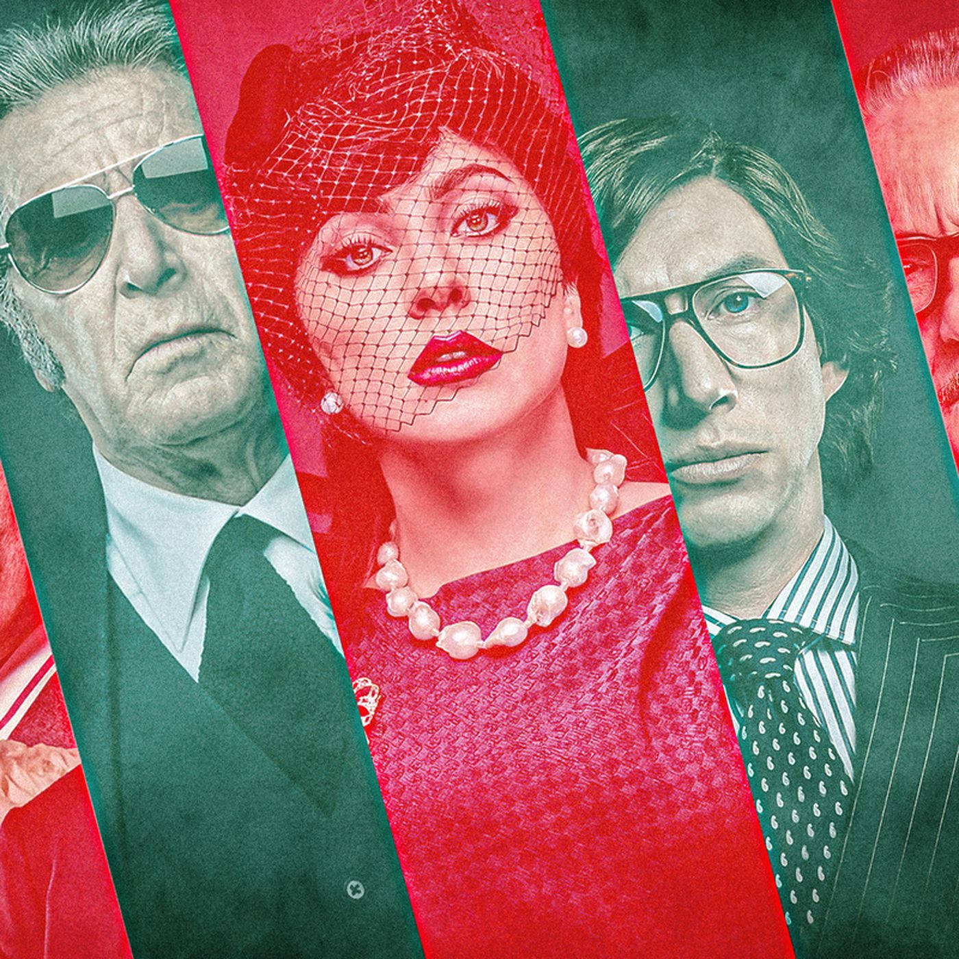 House Of Gucci, red, teal, HD Desktop Wallpaper