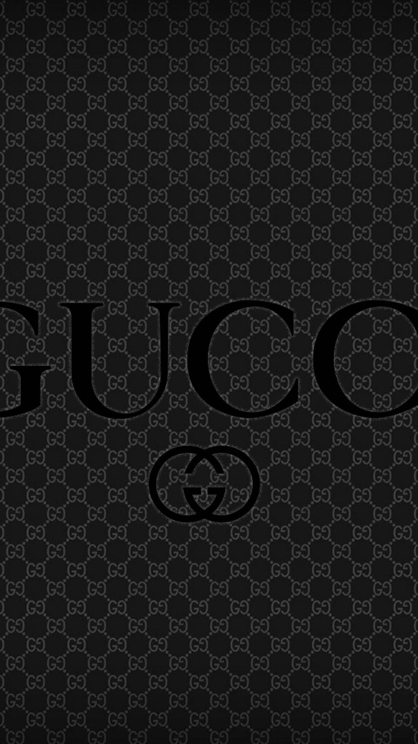 Gucci logo, Gucci text, interlocking G emblem, 2K Phone Wallpaper