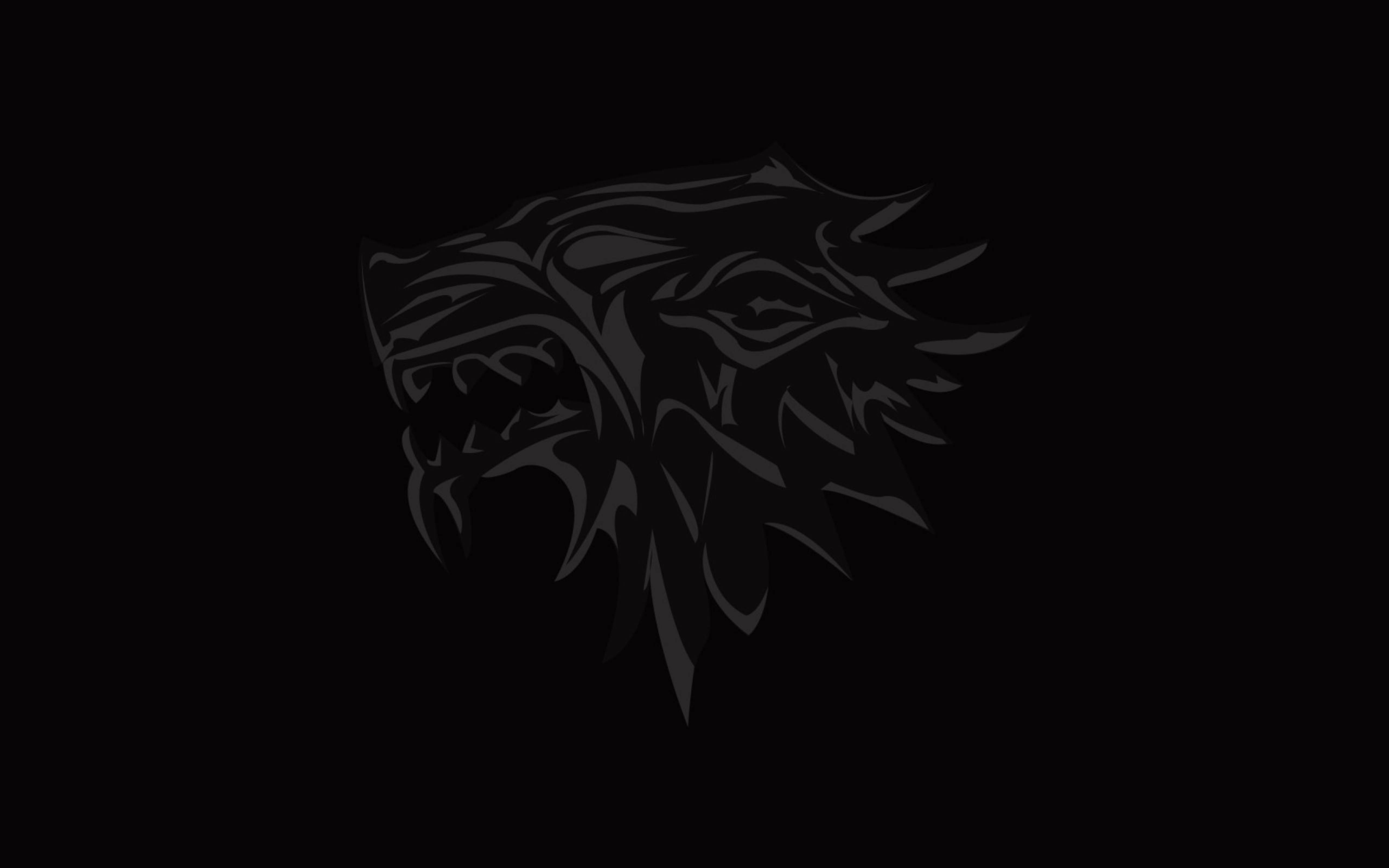 House Stark, wolf head logo, stark black, 5K Desktop Wallpaper