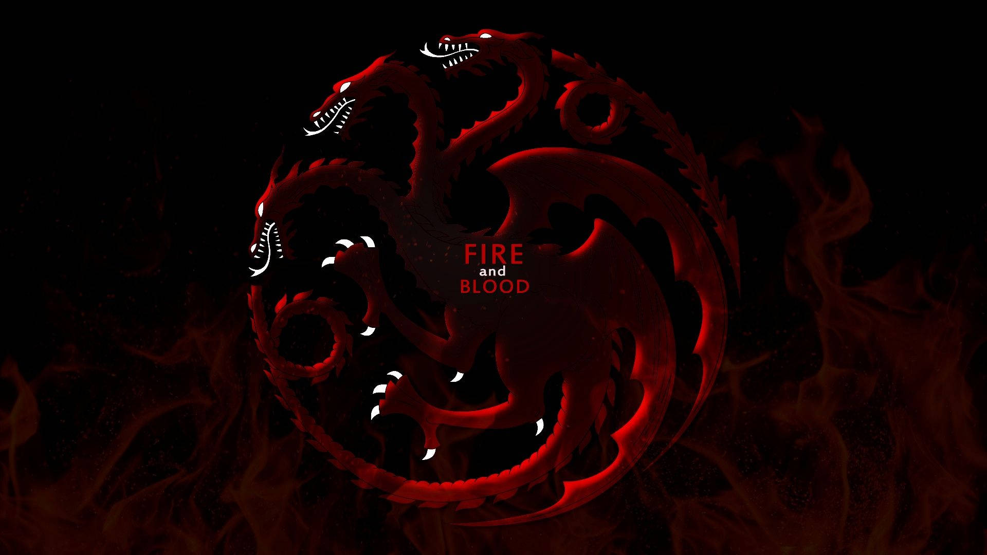 House Targaryen, red dragons, dark void, Full HD Desktop Wallpaper