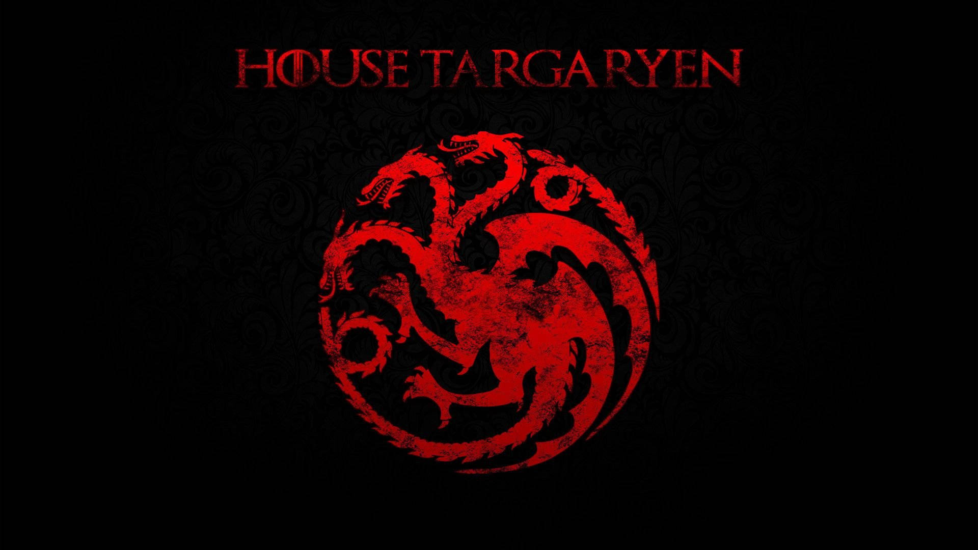 House Targaryen, three-headed dragon sigil, red, Full HD Desktop Wallpaper