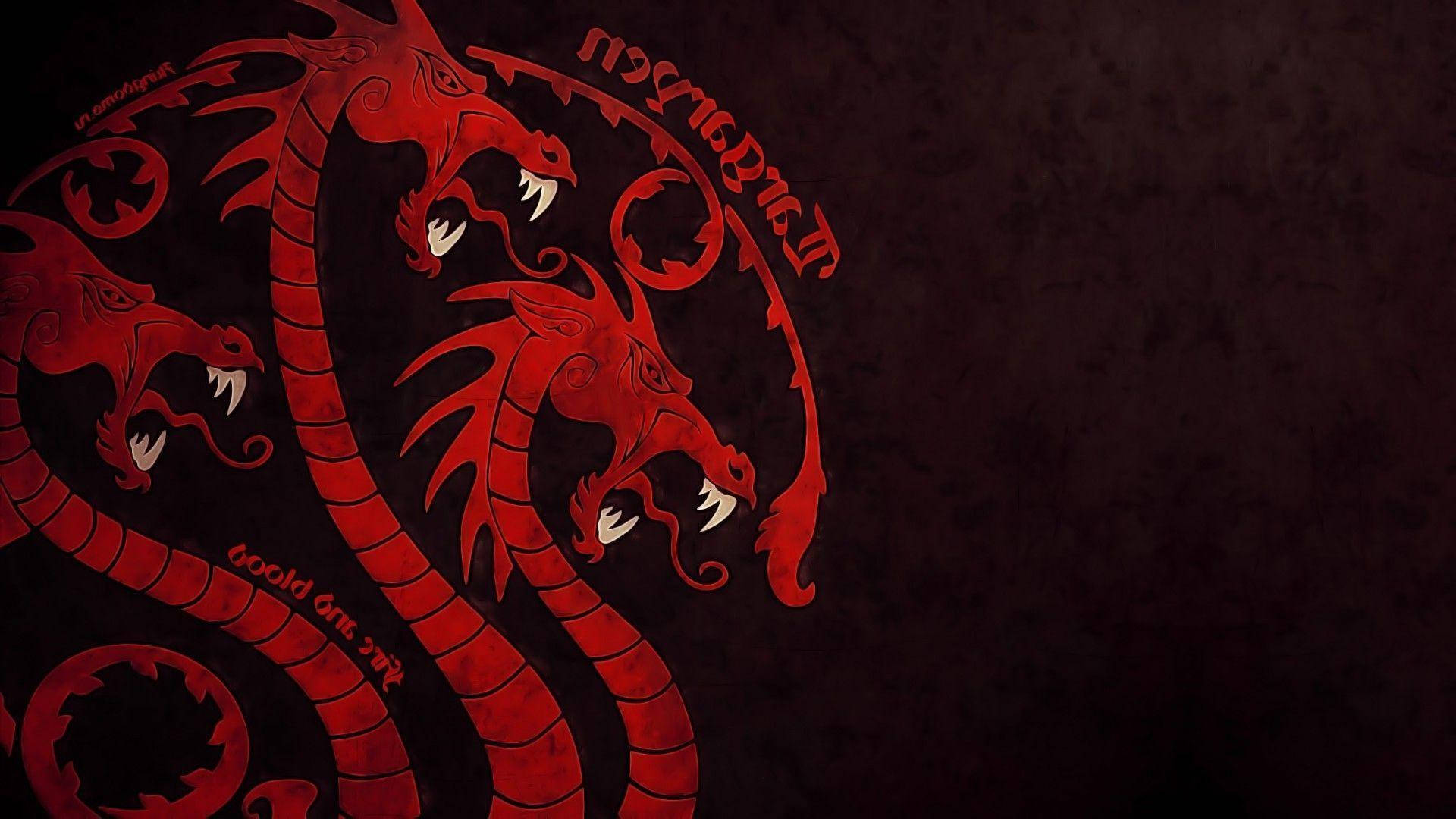 House Targaryen, red dragons, sharp teeth, Full HD Desktop Wallpaper