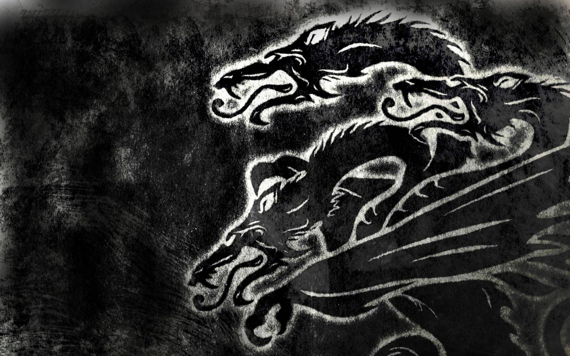 House Targaryen, multi-headed dragon, glowing outlines, Full HD Desktop Wallpaper