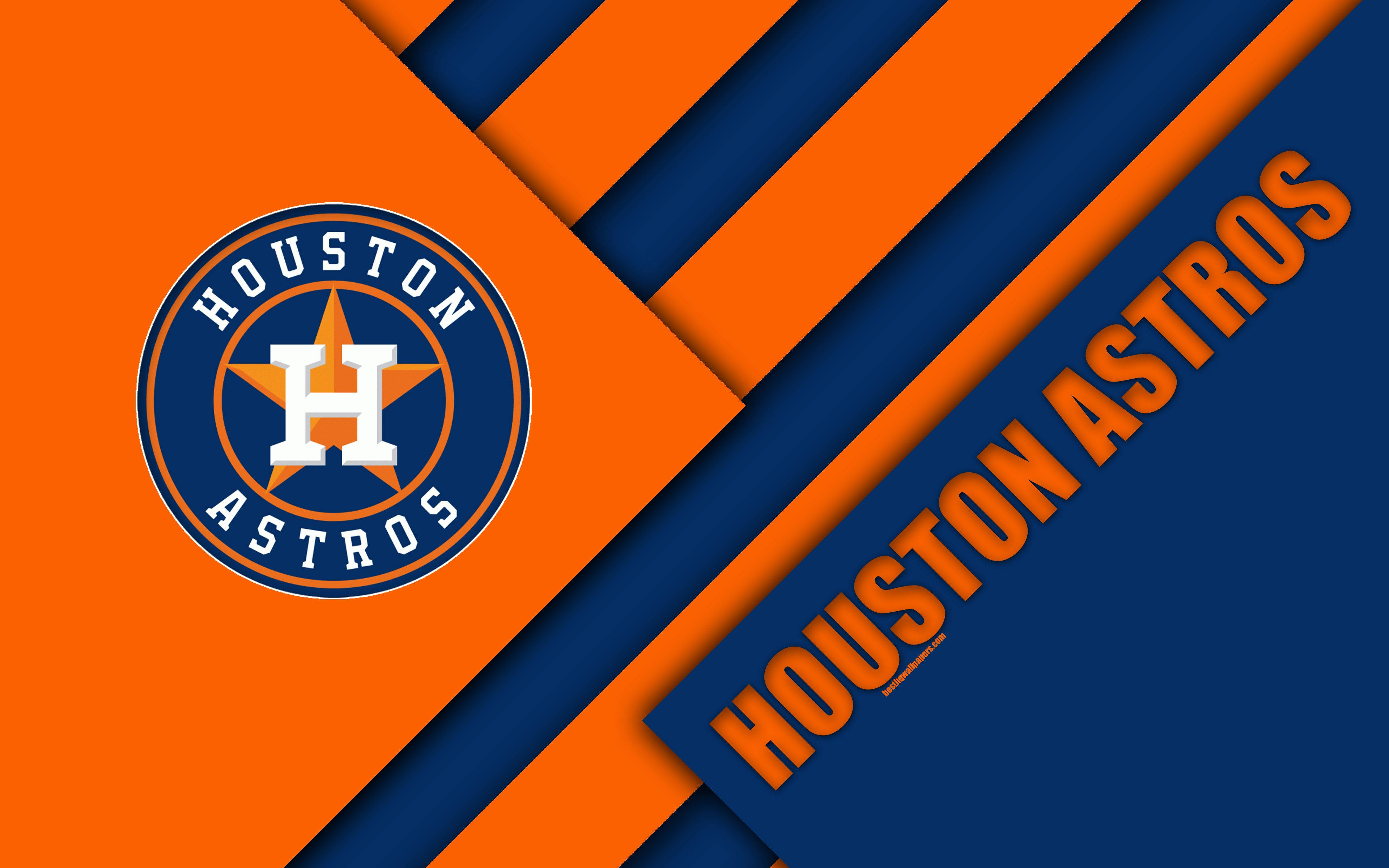 Houston Astros, orange, blue, 4K Desktop Wallpaper