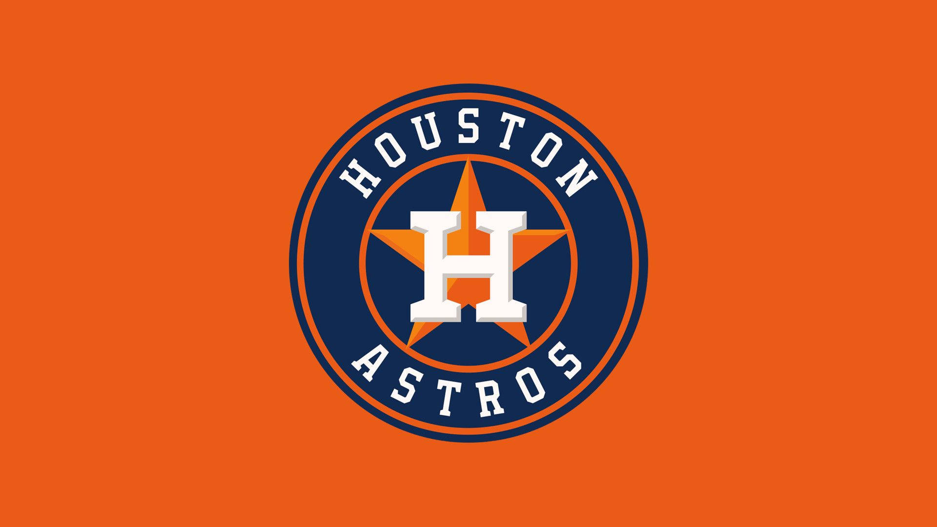 Houston Astros, classic logo, orange background, Full HD Desktop Wallpaper