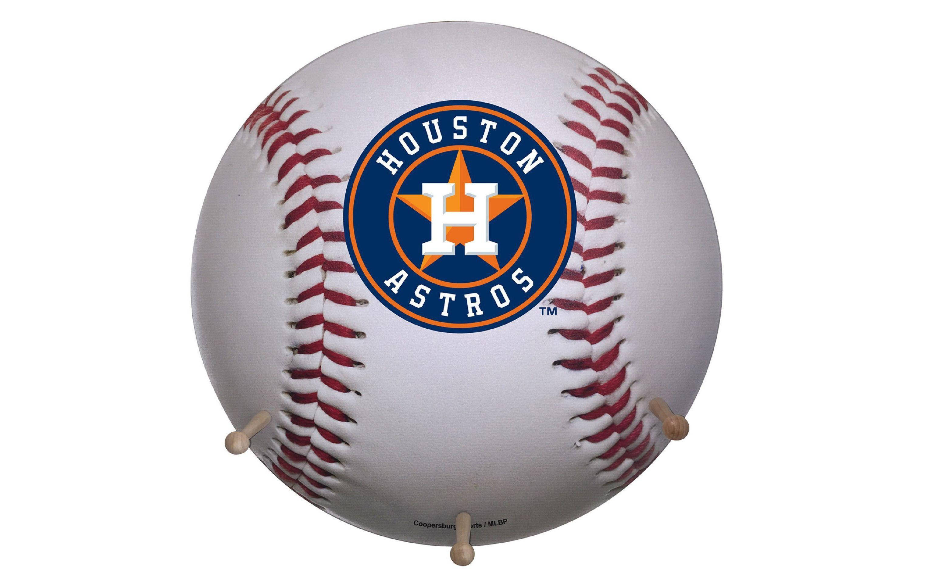Houston Astros, white baseball, red stitching, 2K Desktop Wallpaper
