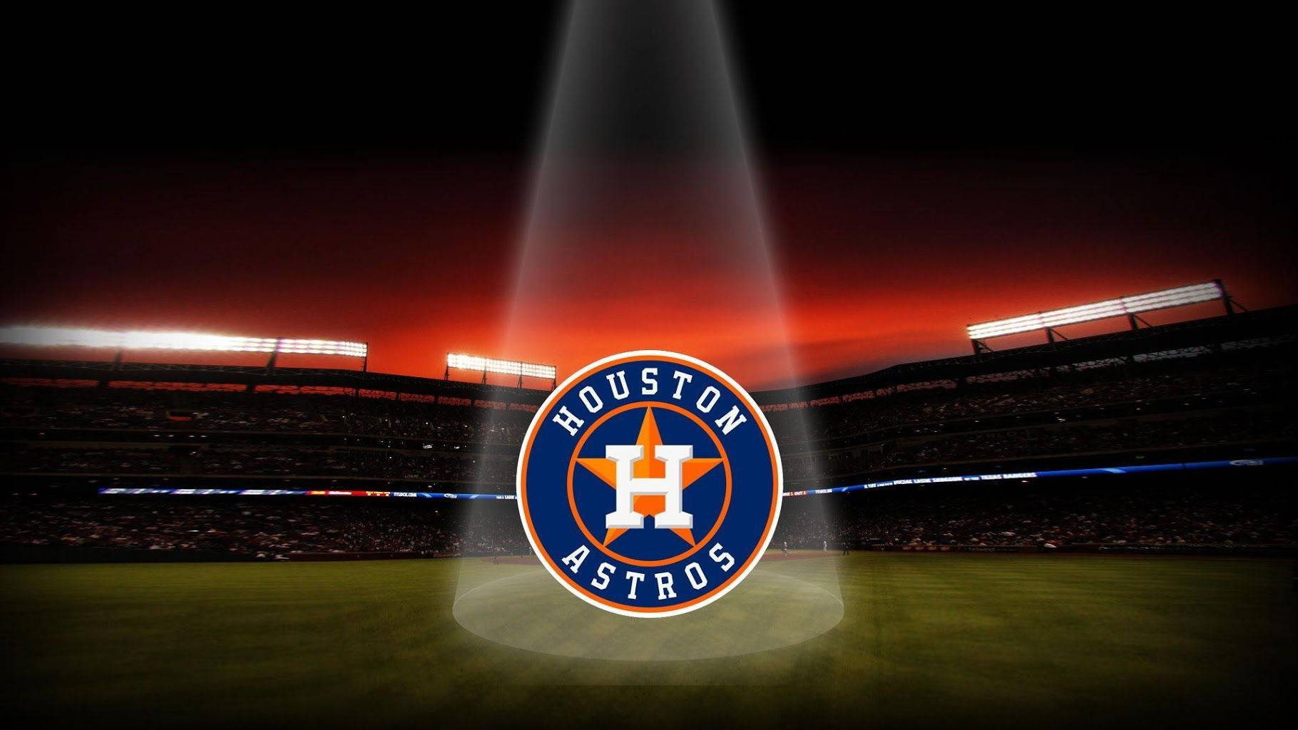 Houston Astros, digitally rendered logo, baseball field, HD Desktop Wallpaper