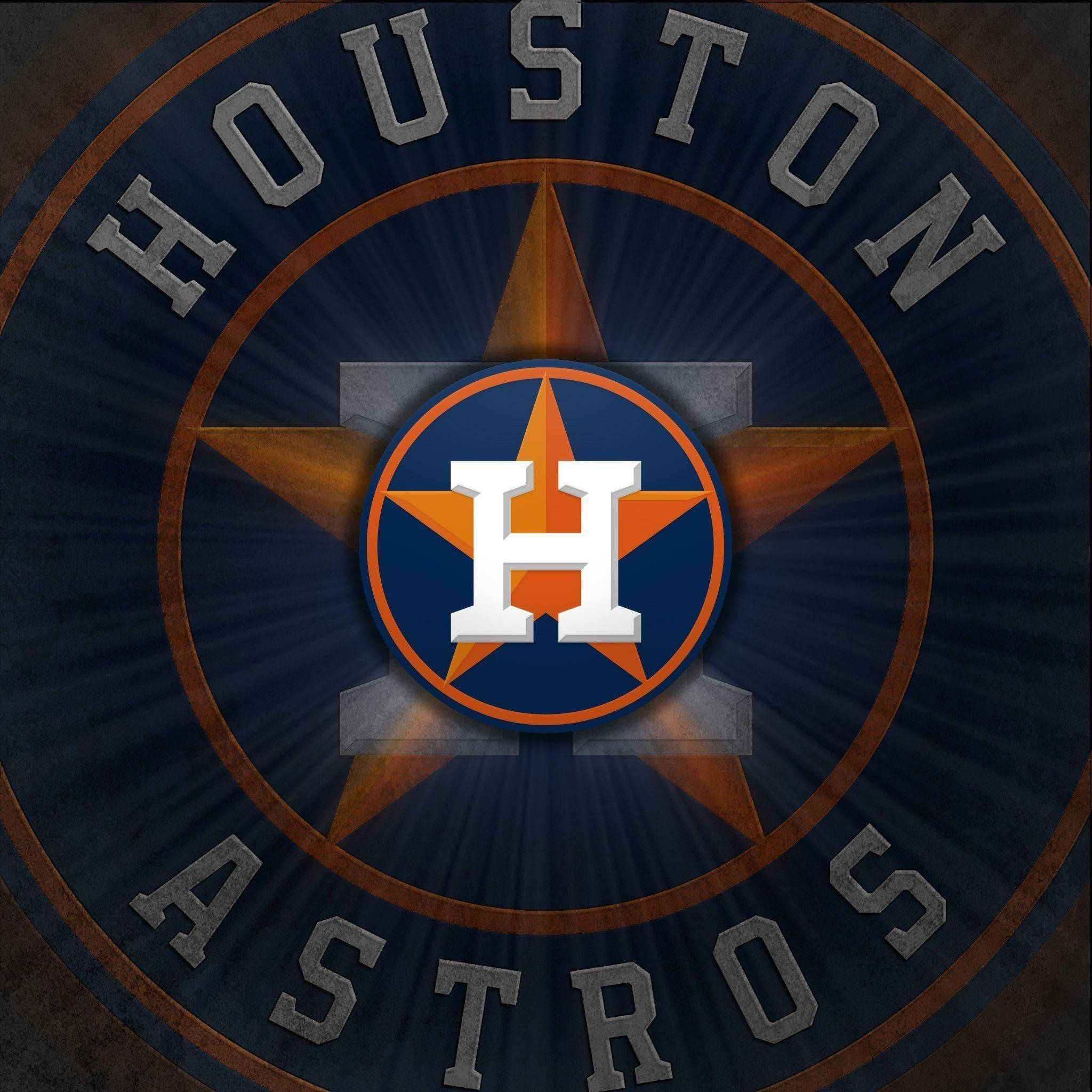 Houston Astros, white H, orange star, Full HD Desktop Wallpaper