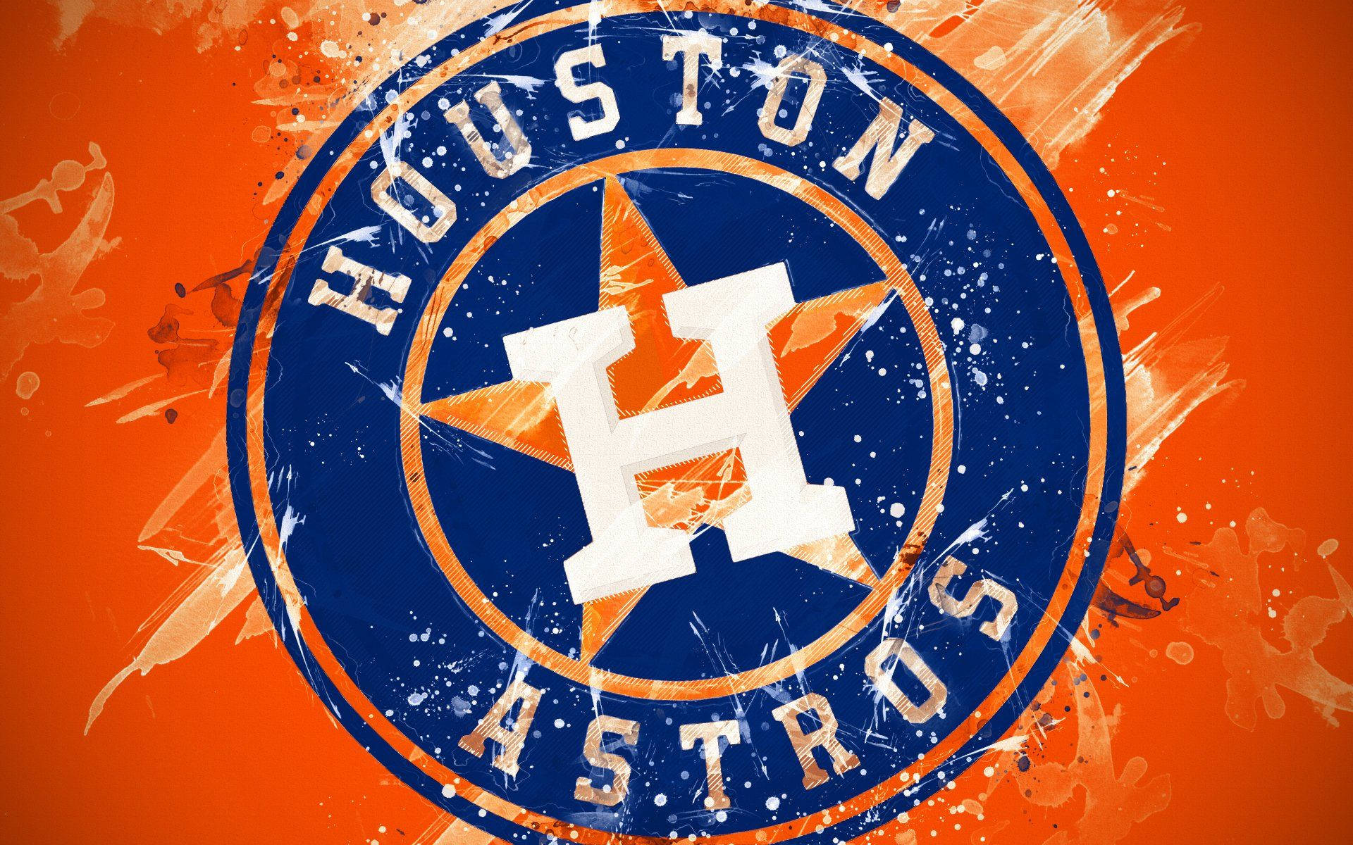 Houston Astros, two tone emblem logo, white star, Full HD Desktop Wallpaper