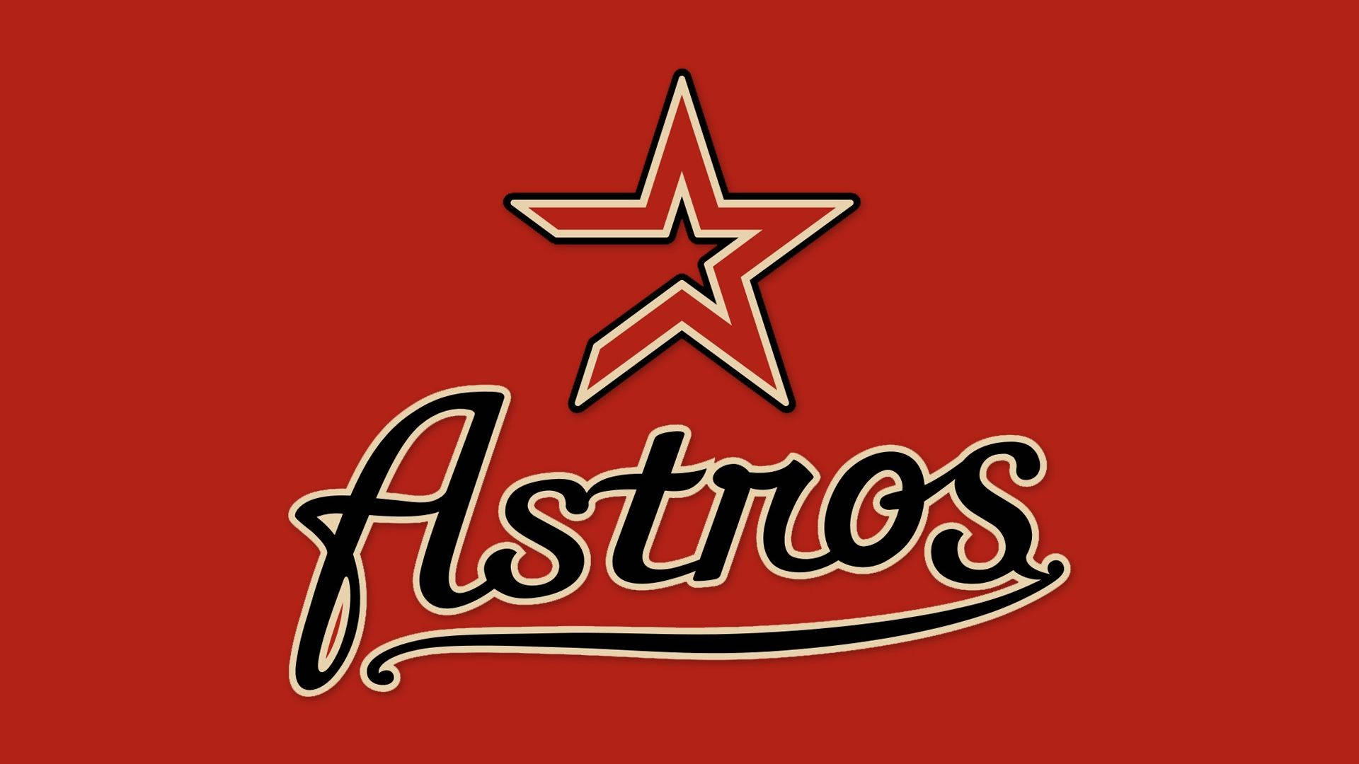 Houston Astros, stylised star logo, red background, Full HD Desktop Wallpaper