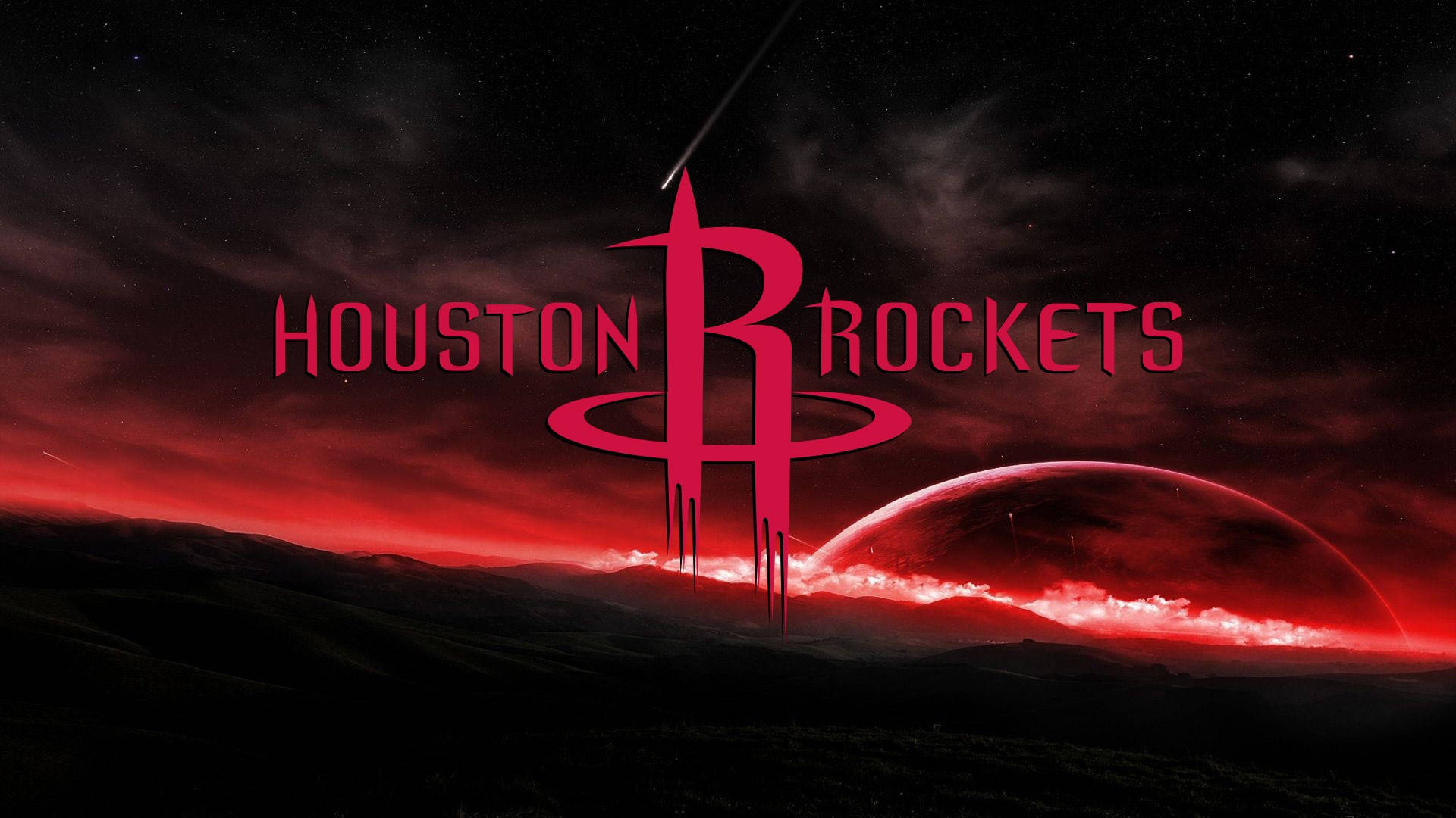 Houston Rockets, crimson, alien sunset, Full HD Desktop Wallpaper