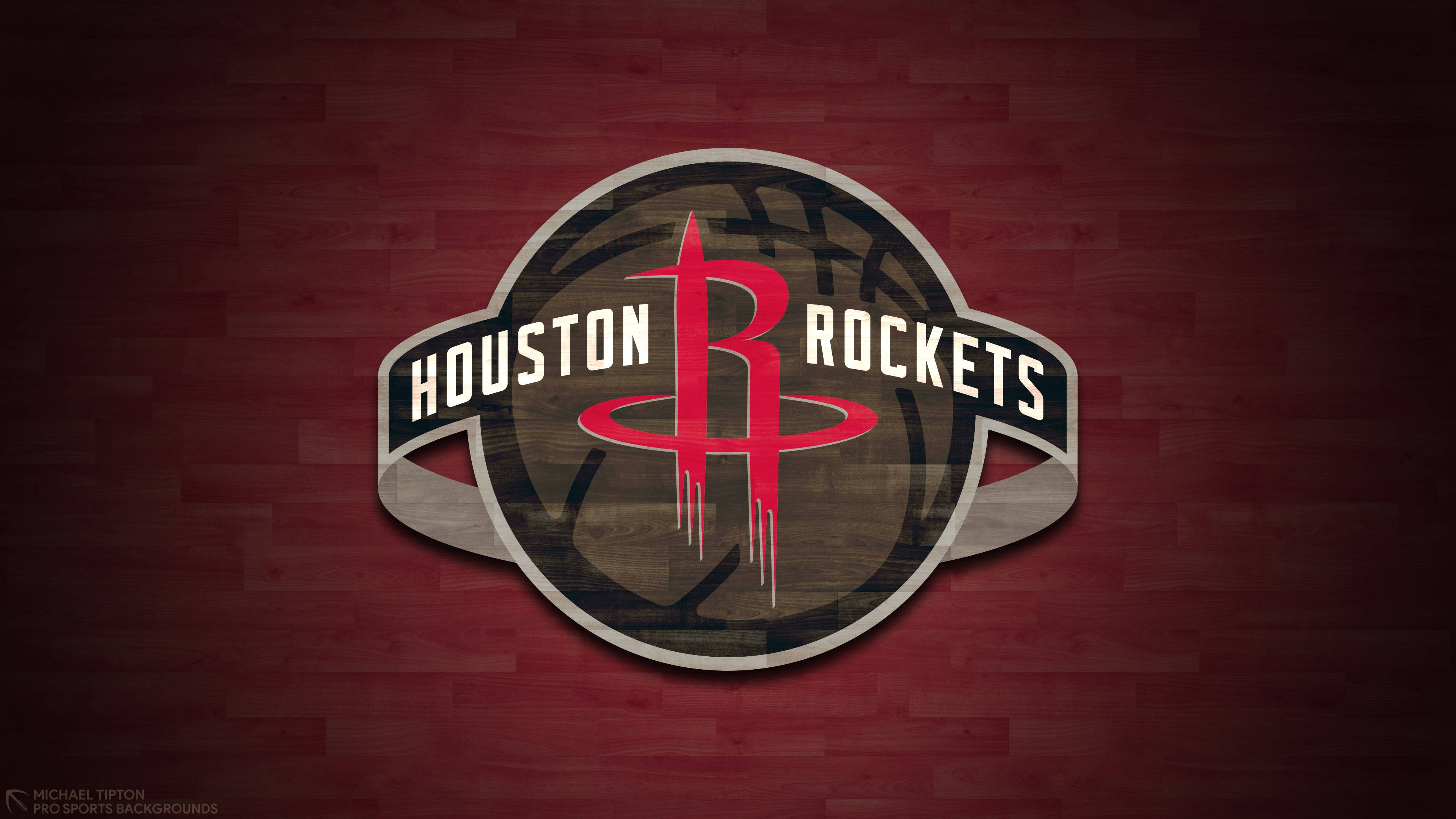 Houston Rockets, sphere logo, maroon, 4K Desktop Wallpaper