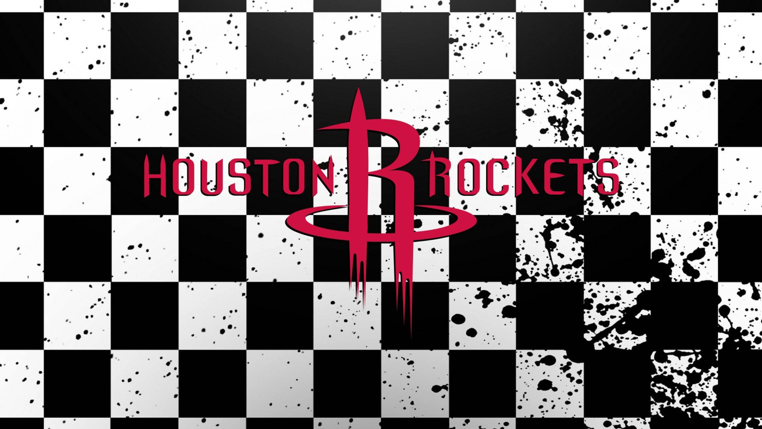 Houston Rockets, red, black and white checkered, 2K Desktop Wallpaper