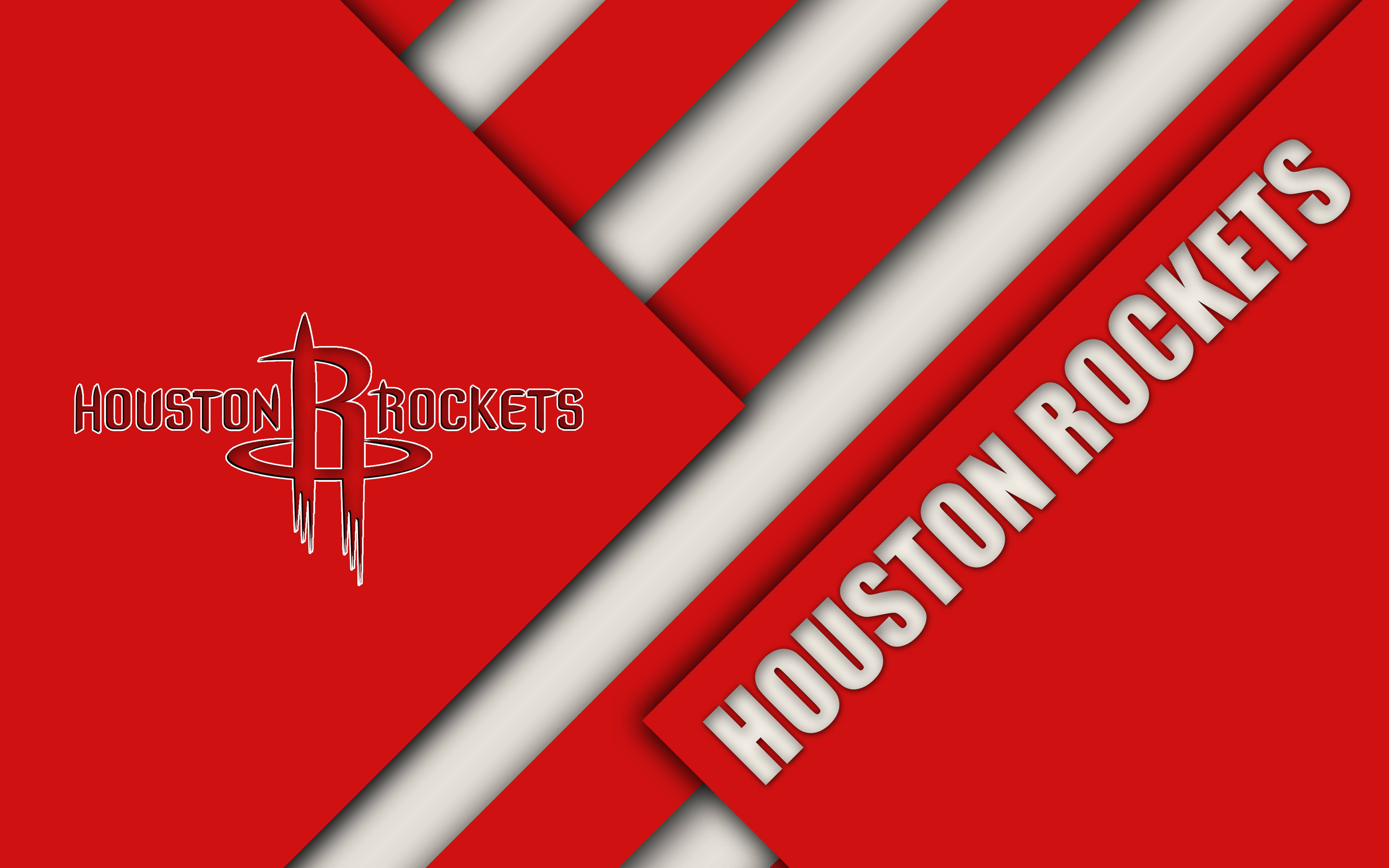 Houston Rockets, red, white, 4K Desktop Wallpaper