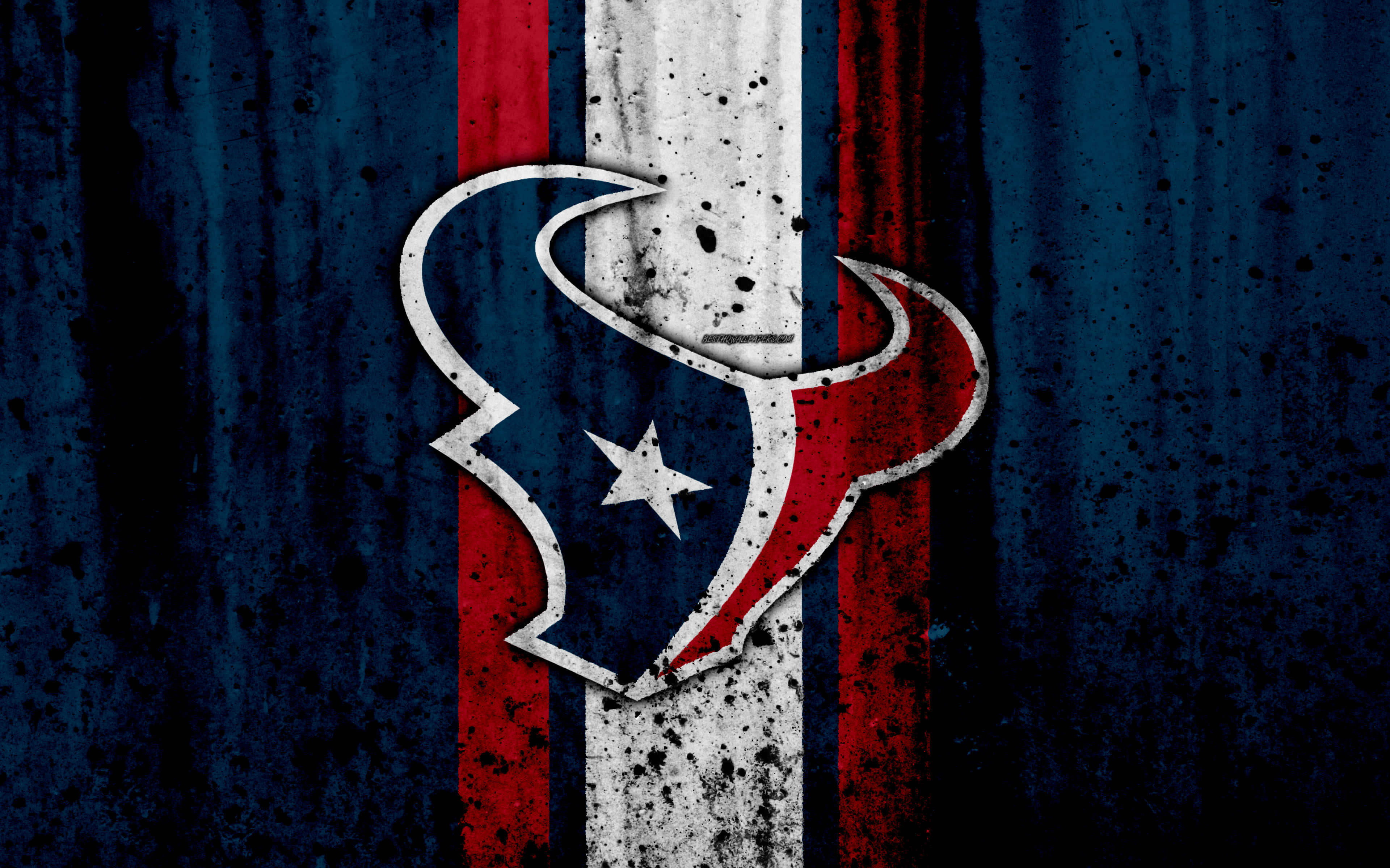 Houston Texans, red white and blue stripes, gritty textured background, 4K Desktop Wallpaper