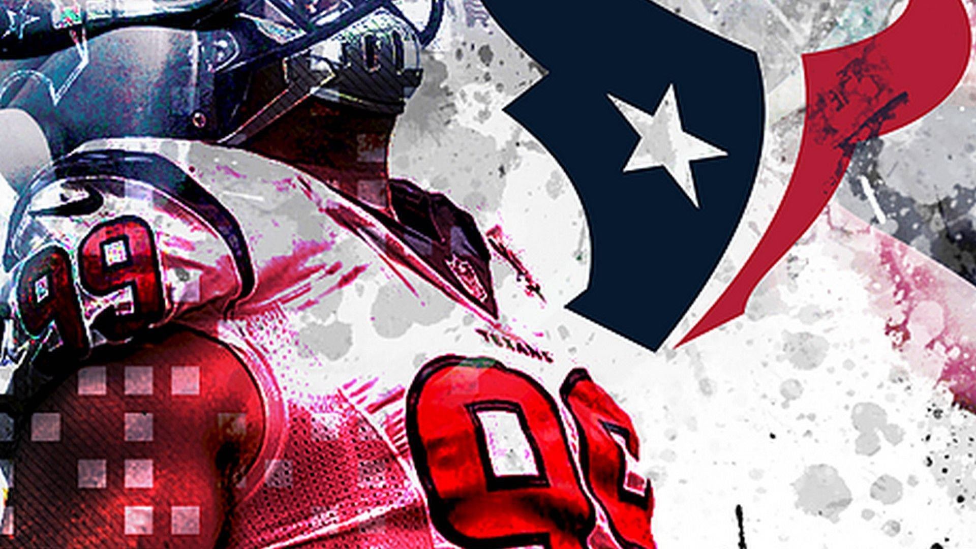 Houston Texans, red jersey, number 99, Full HD Desktop Wallpaper