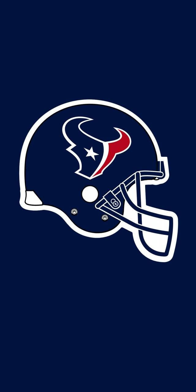 Houston Texans, white outlined football helmet, red and blue logo, HD Phone Wallpaper