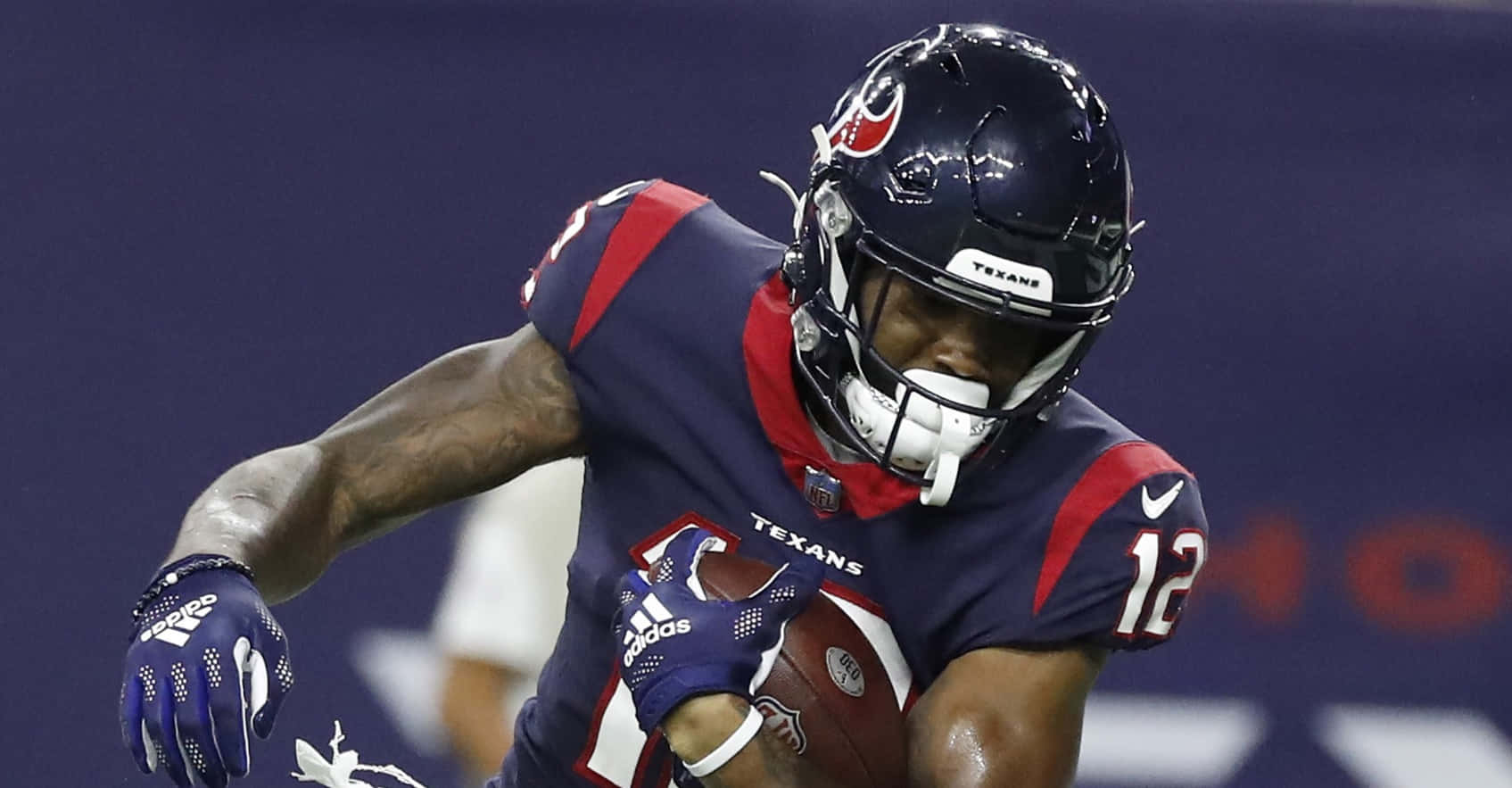 Houston Texans, number 12, blue and red uniform, HD Desktop Wallpaper