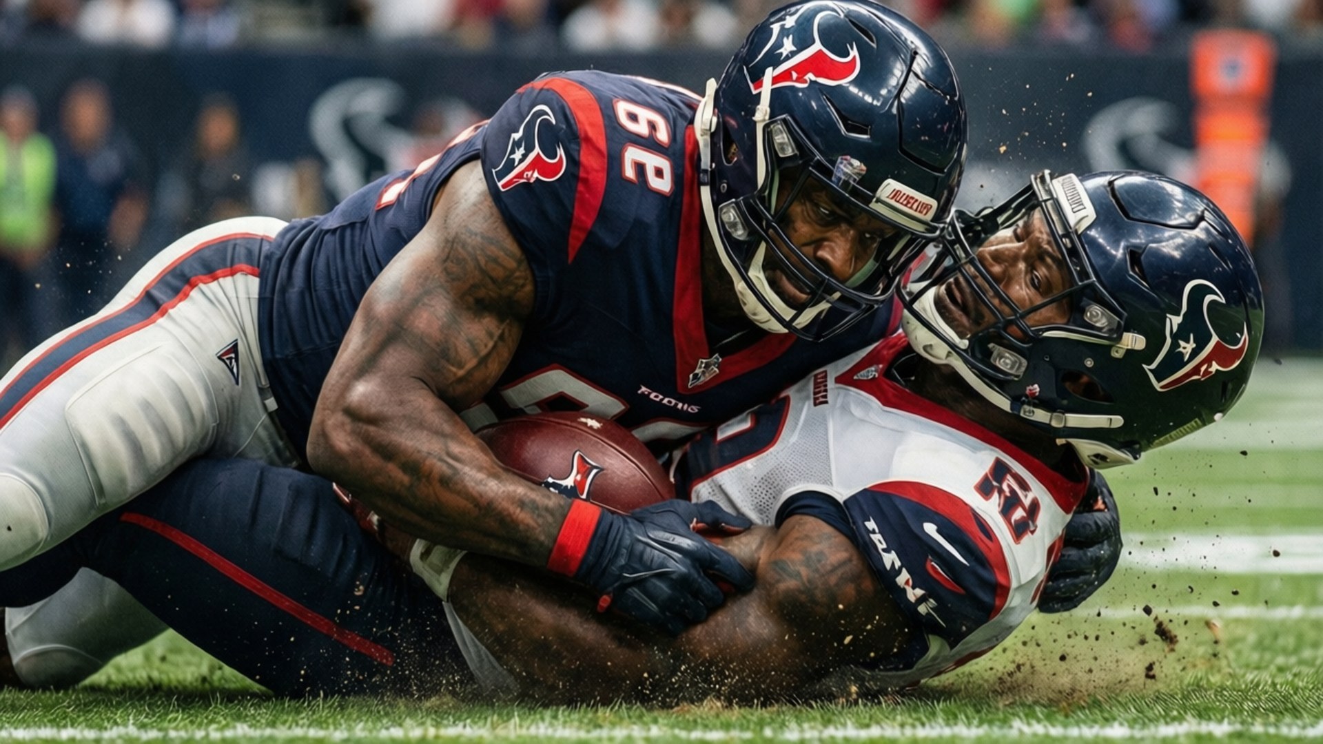 Houston Texans, football players, collide violently, Full HD Desktop Wallpaper