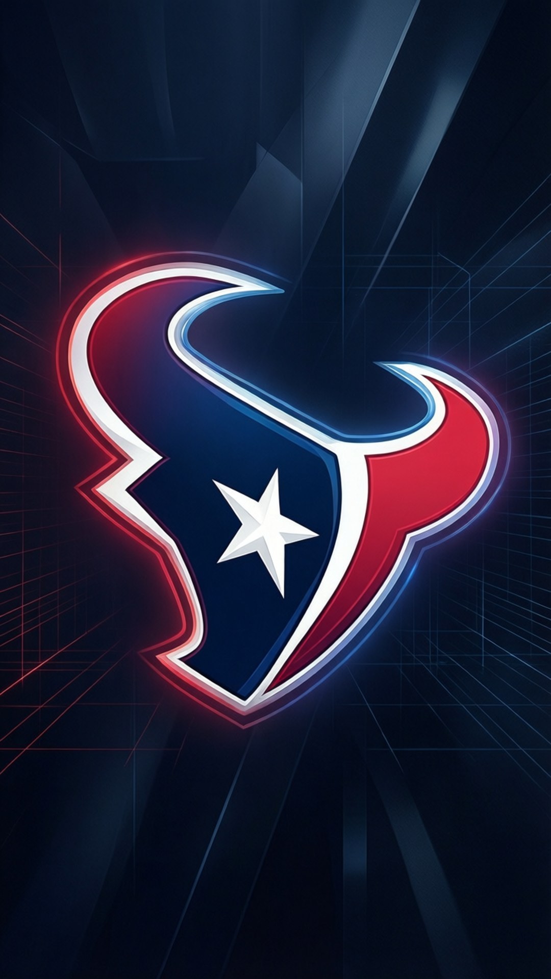 Houston Texans, red blue and white neon outlines, glowing, Full HD Phone Wallpaper