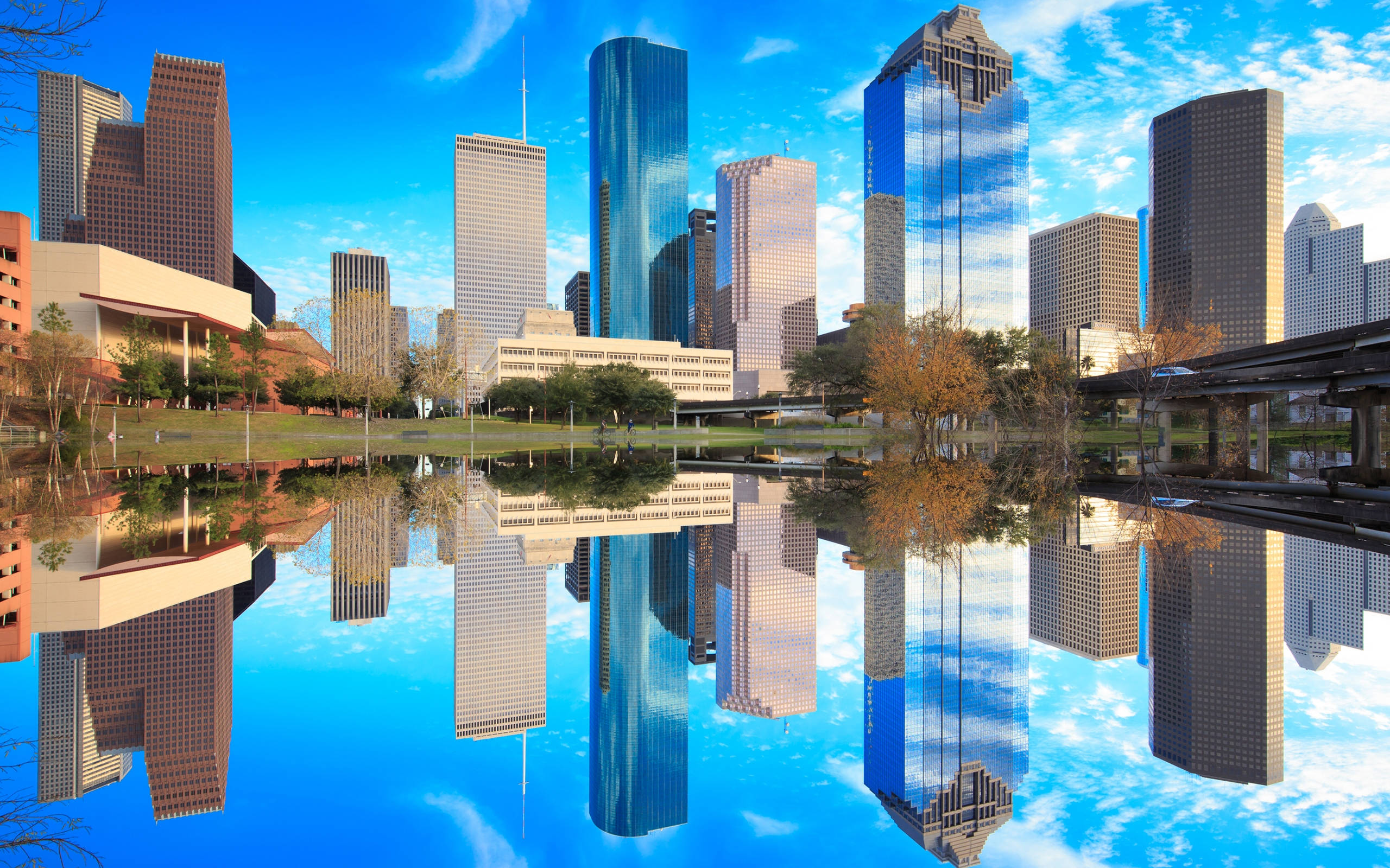 Houston, cityscape, daylight, 2K Desktop Wallpaper
