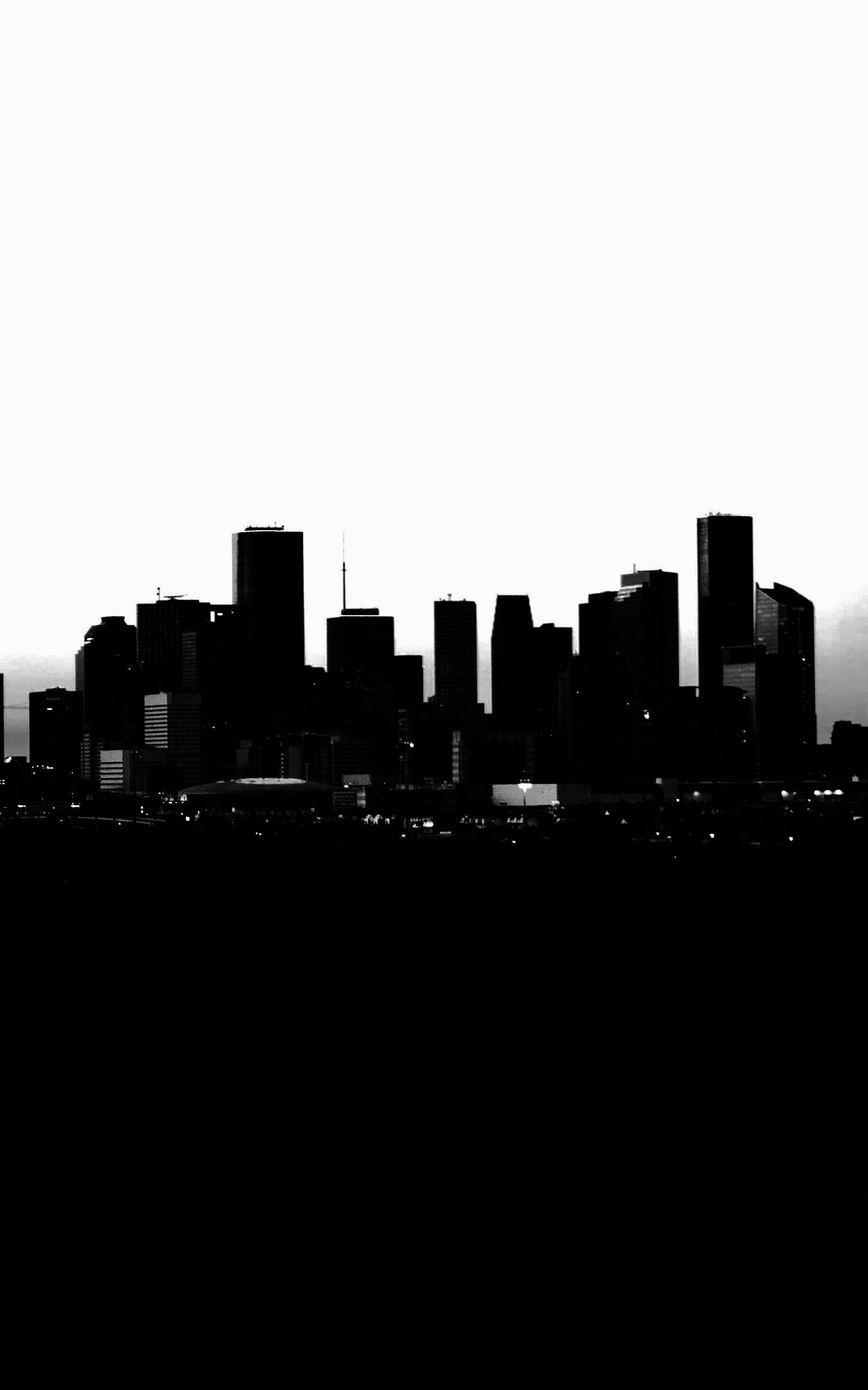 Houston, skyline, silhouette, 2K Phone Wallpaper