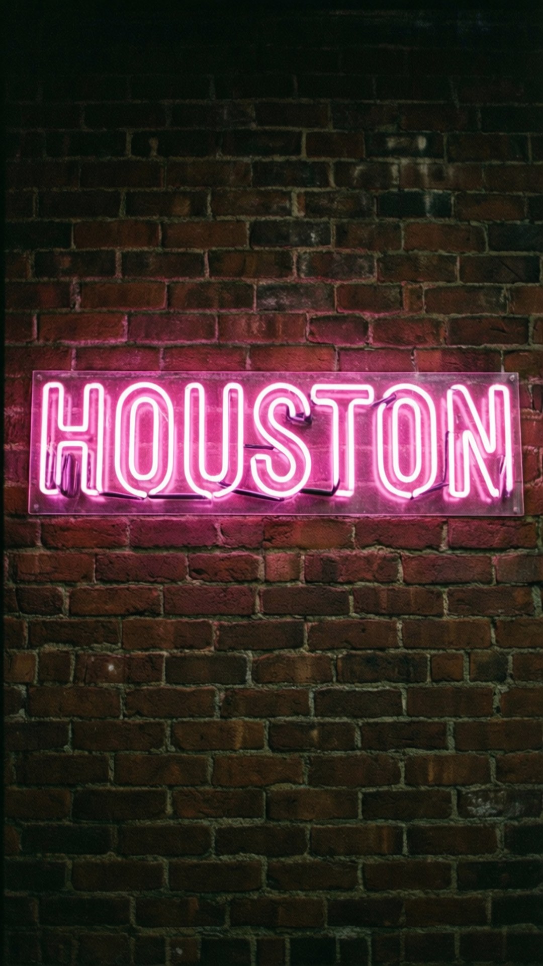 Houston, neon sign, pink, Full HD Phone Wallpaper