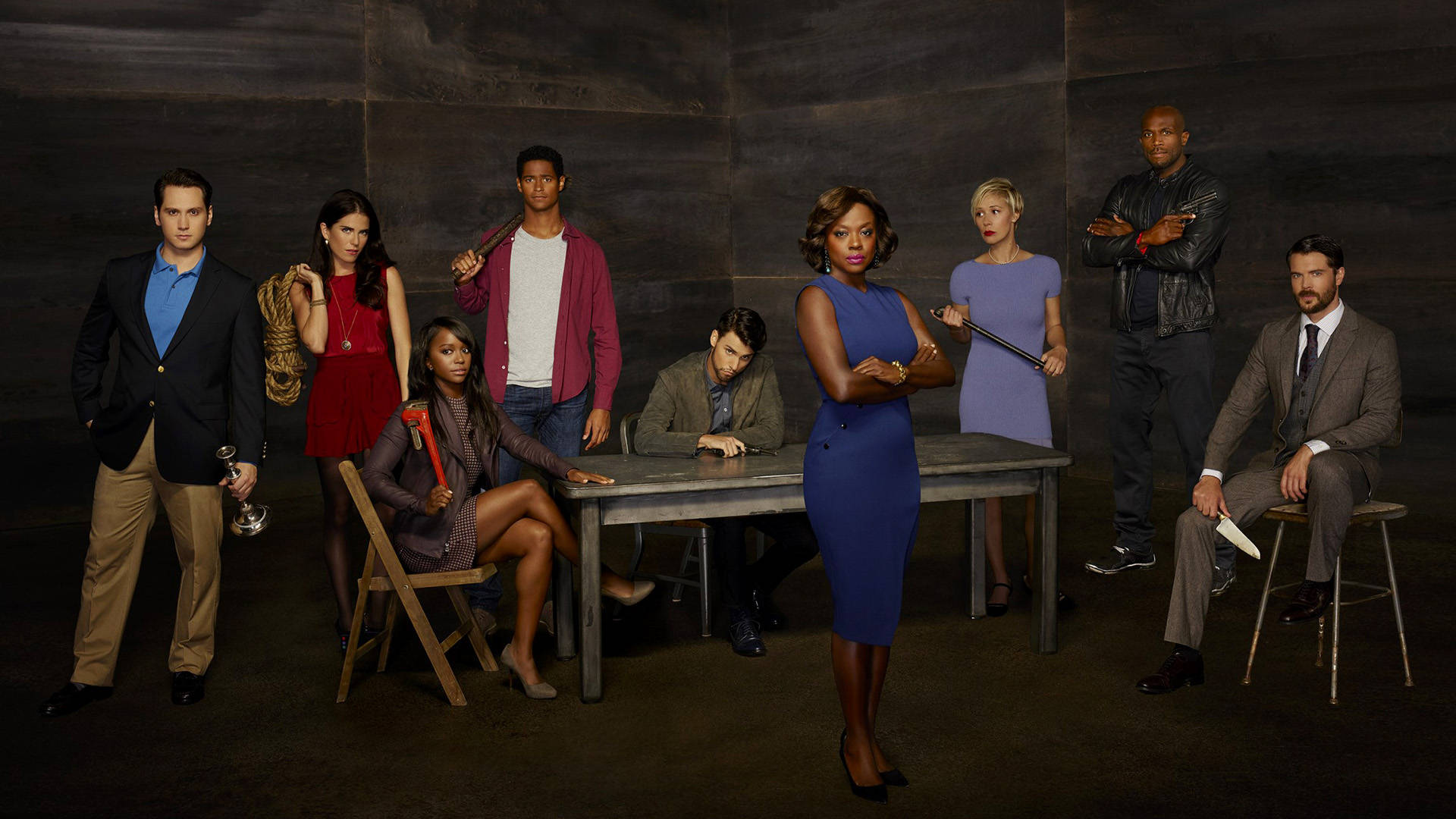 How to get away with murder, interrogation room, wooden table, Full HD Desktop Wallpaper