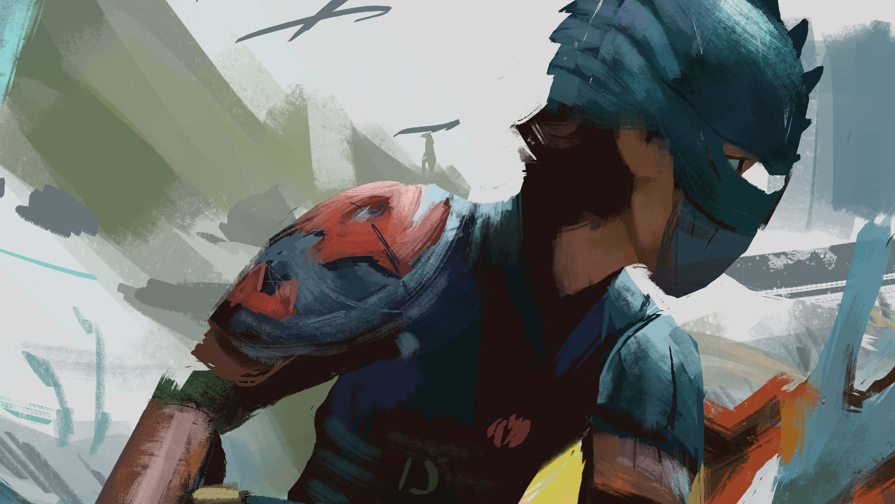How To Train Your Dragon 4K, blue and red armor, gritty urban landscape, 2K Desktop Wallpaper